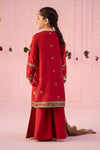3 Piece Embroidered Raw Silk Suit