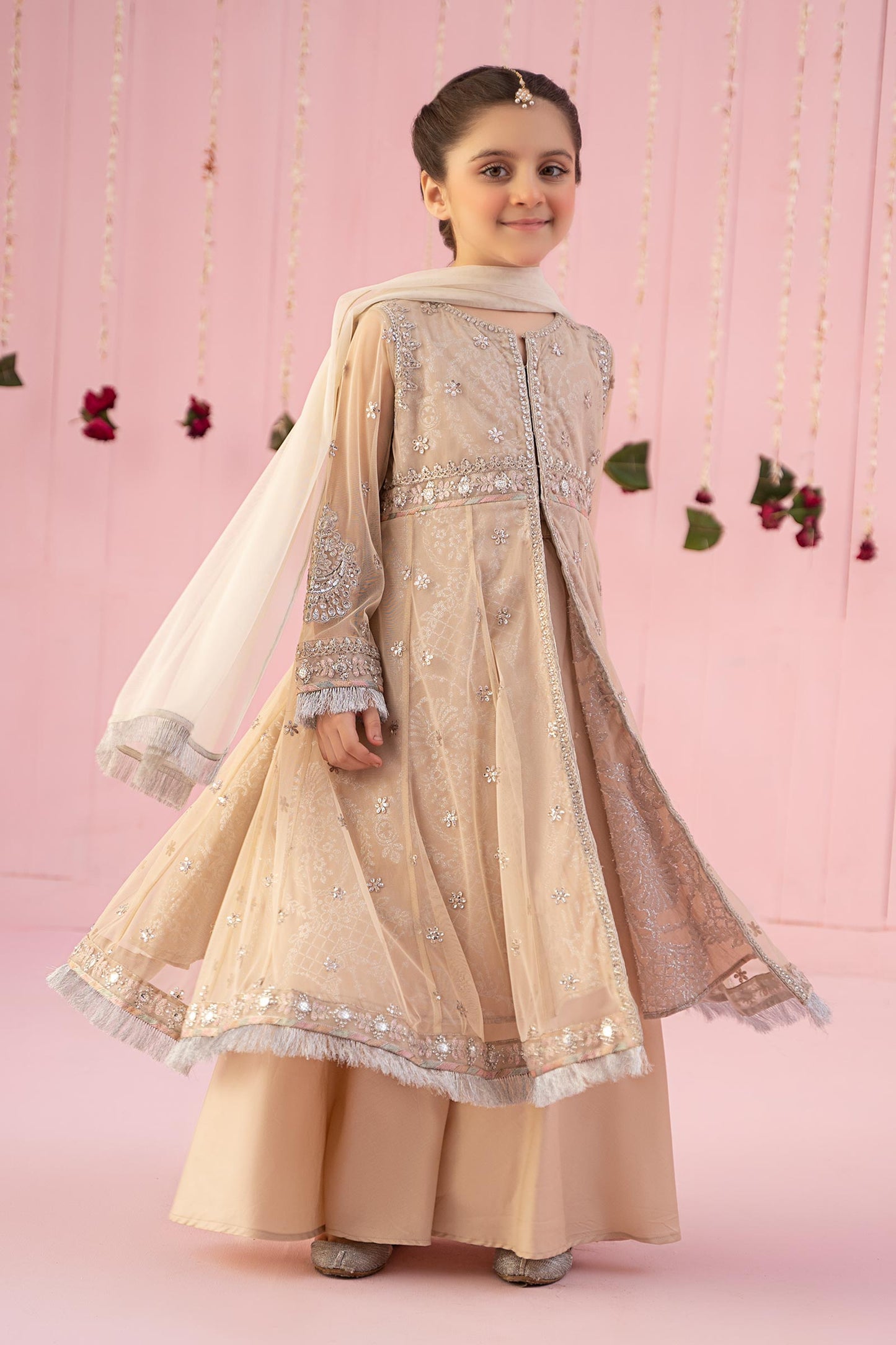 3 Piece Embroidered Net Suit