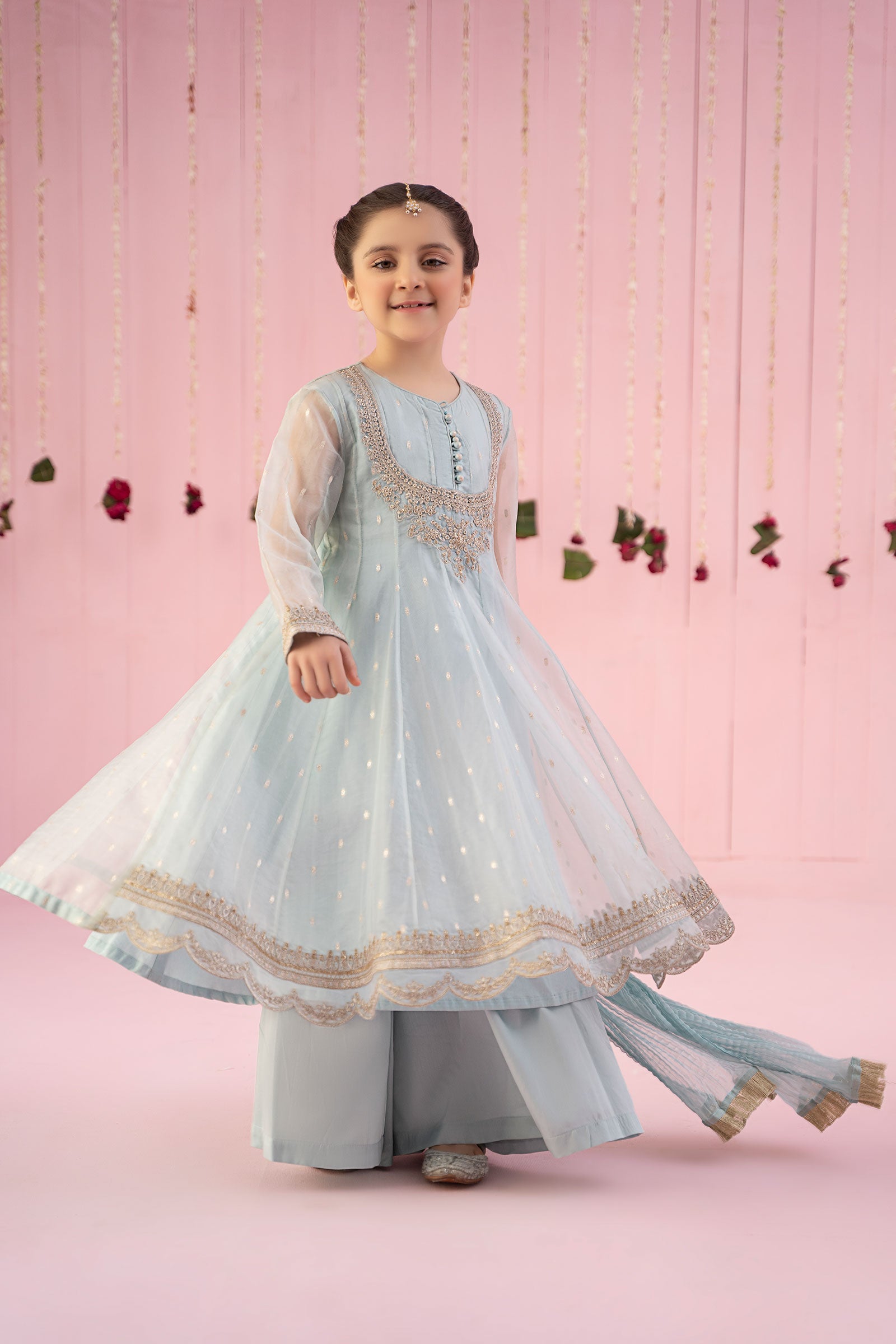 3 Piece Embroidered Organza Suit