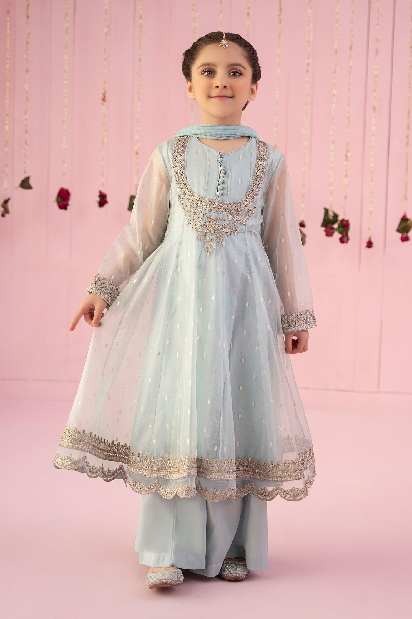 3 Piece Embroidered Organza Suit