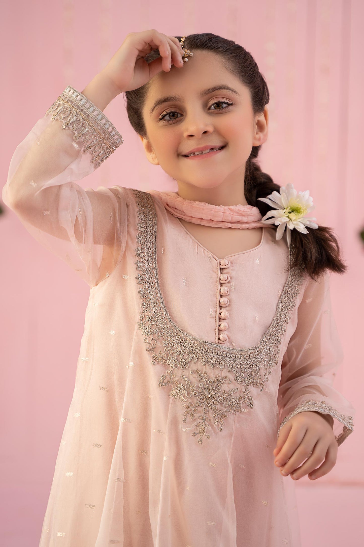 3 Piece Embroidered Organza Suit