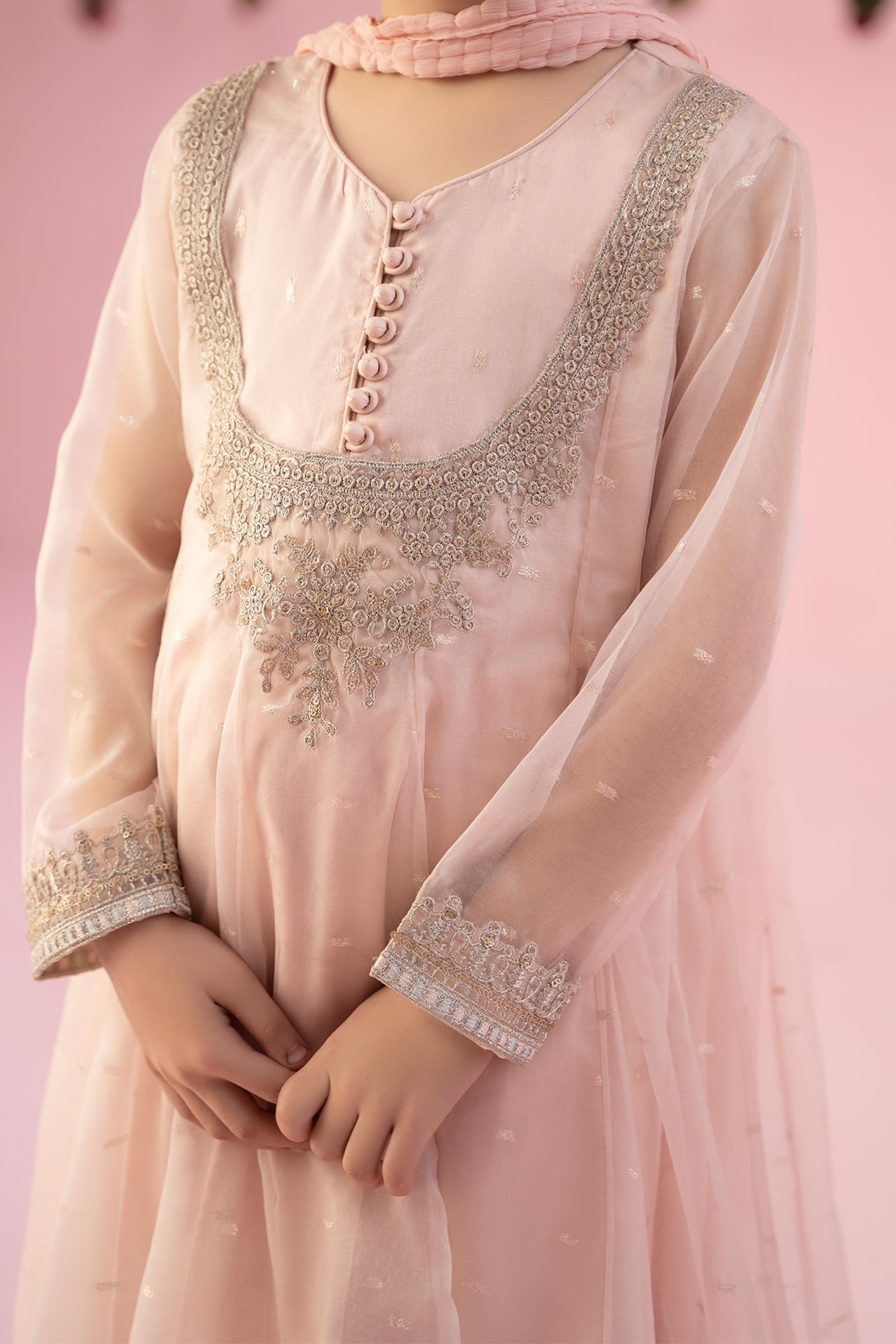 3 Piece Embroidered Organza Suit