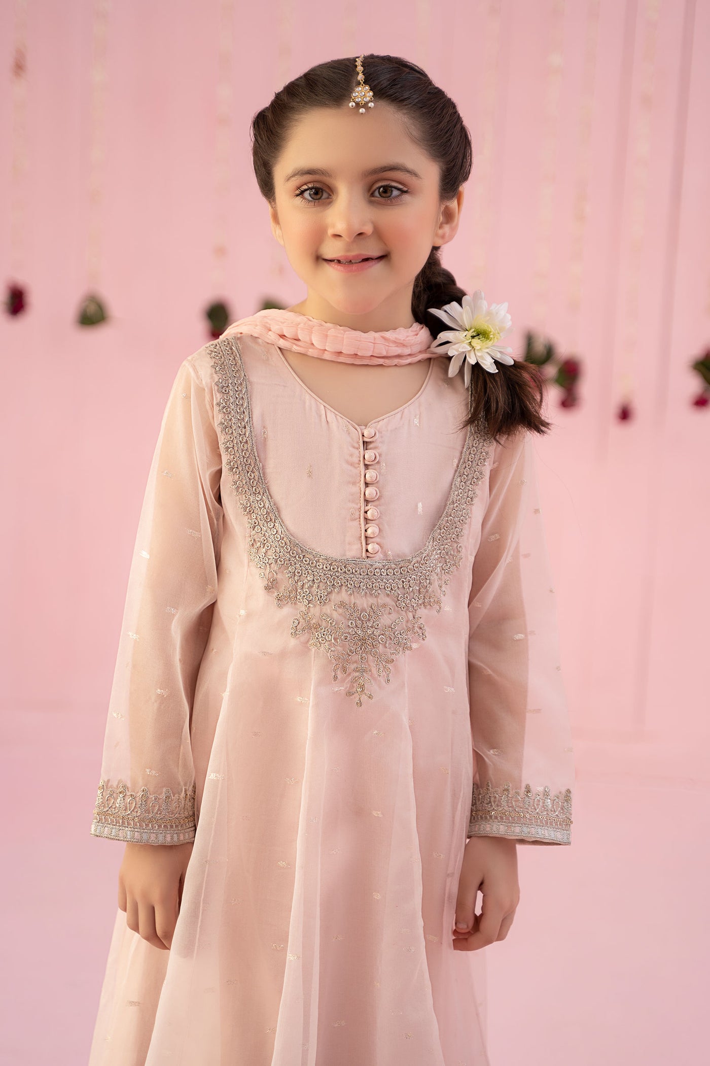 3 Piece Embroidered Organza Suit
