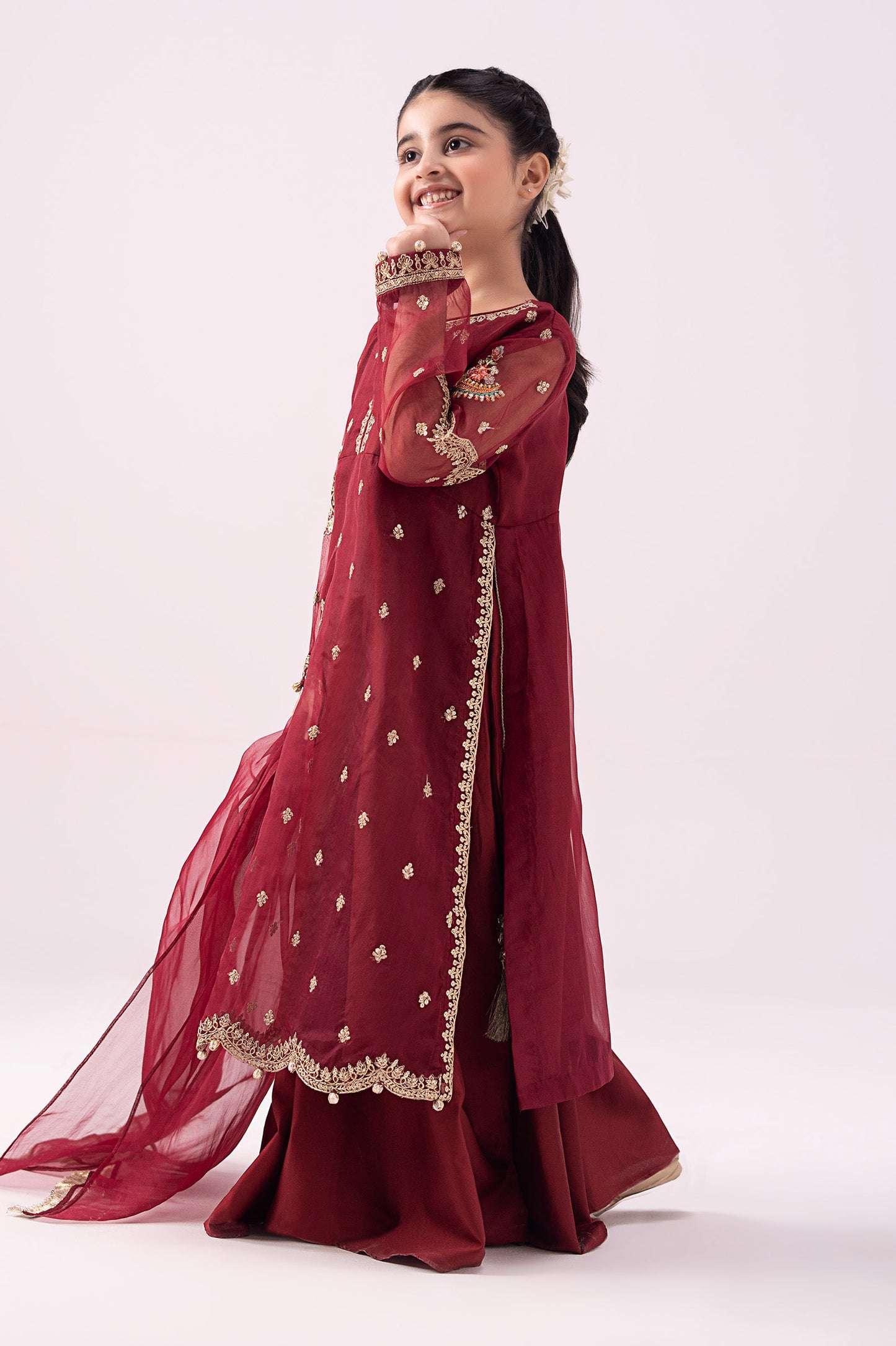 3 Piece Embroidered Organza Suit