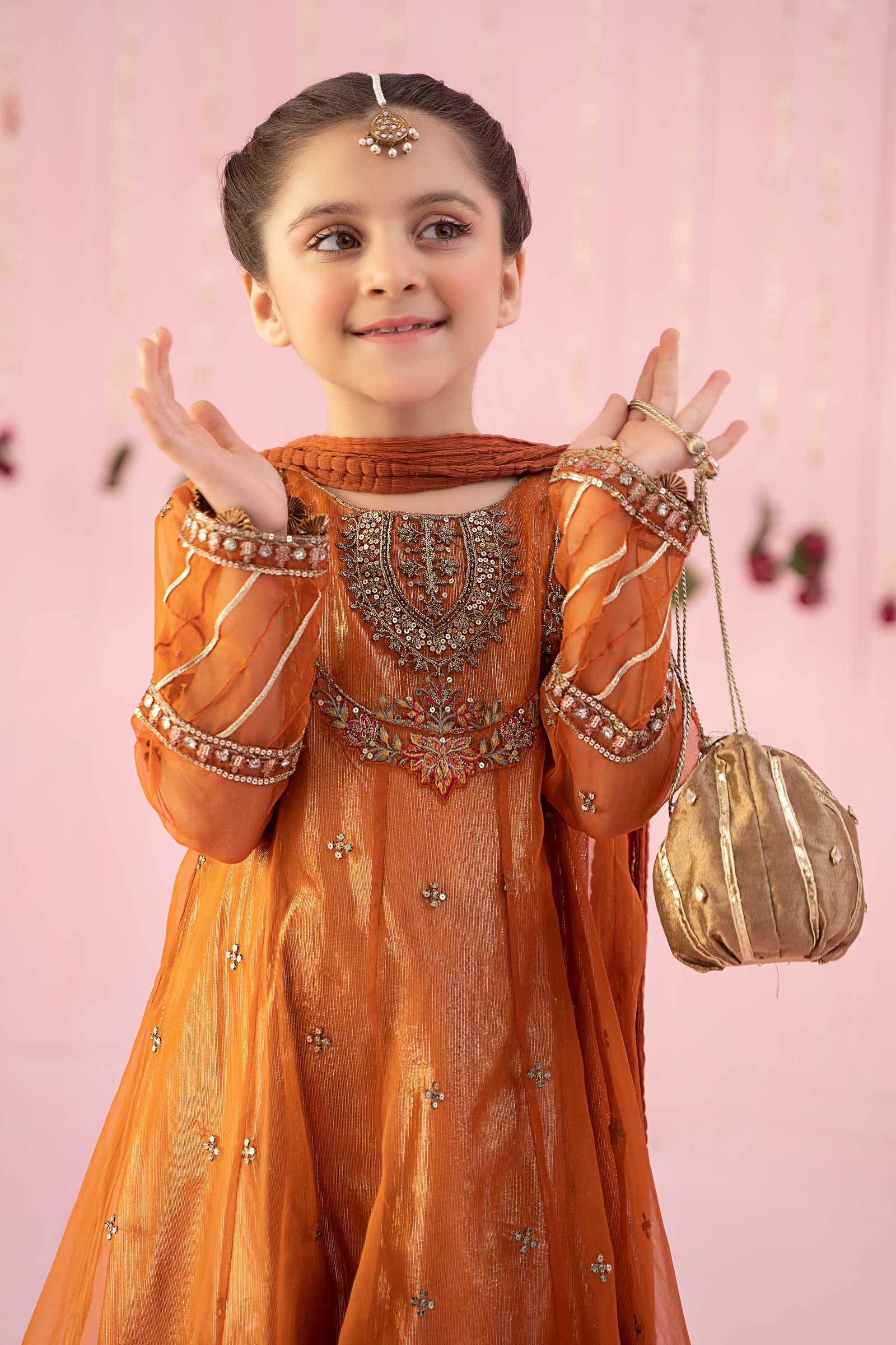 3 Piece Embroidered Organza Suit