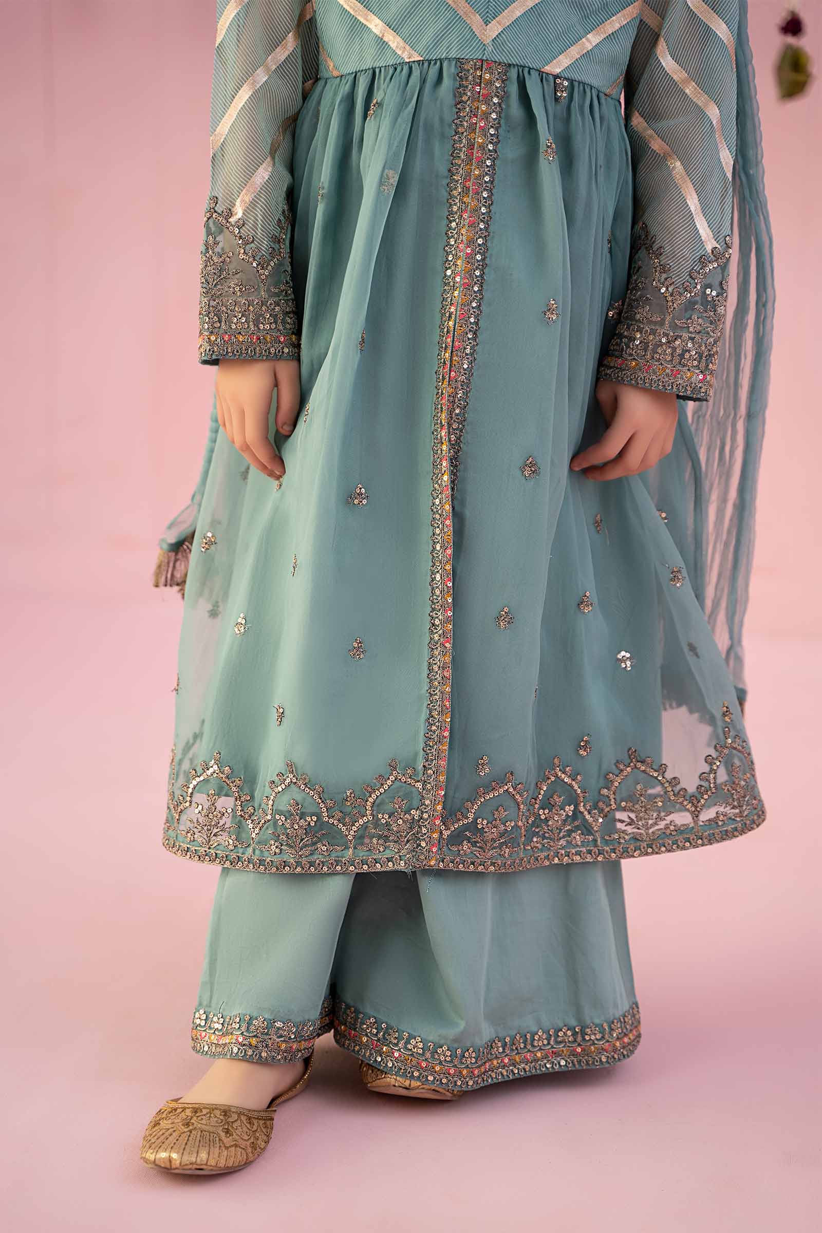 3 Piece Embroidered Organza Suit