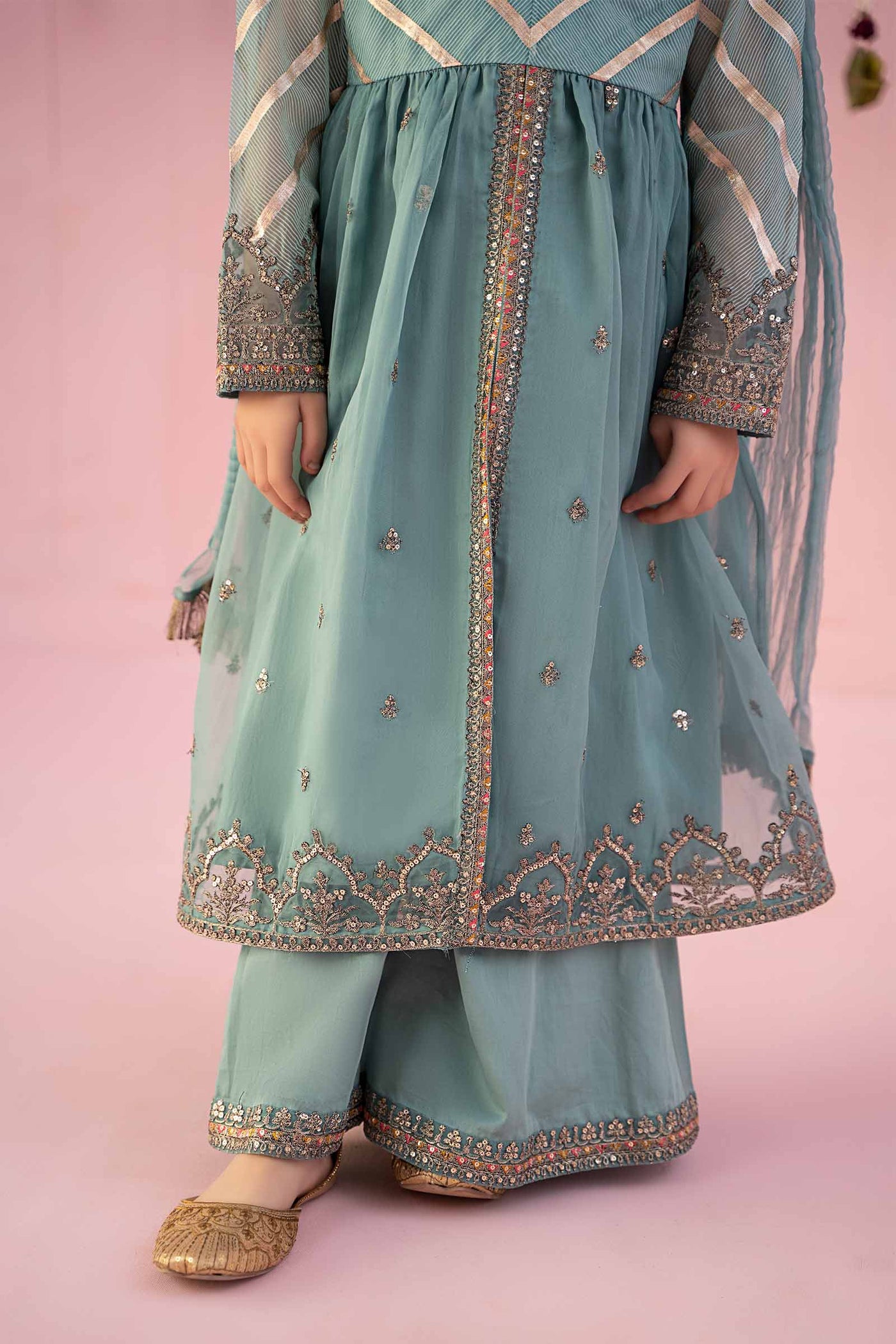 3 Piece Embroidered Organza Suit
