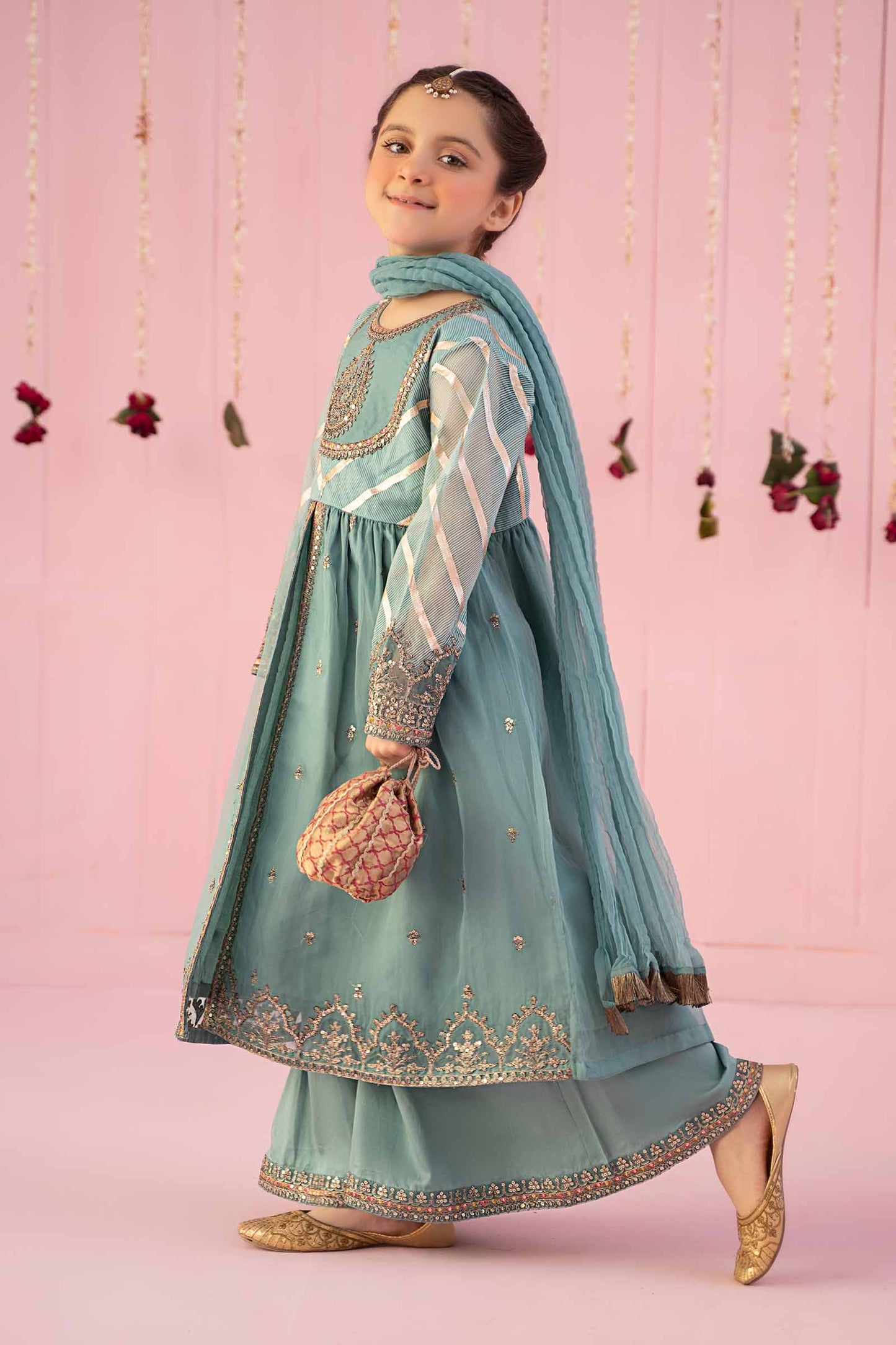 3 Piece Embroidered Organza Suit