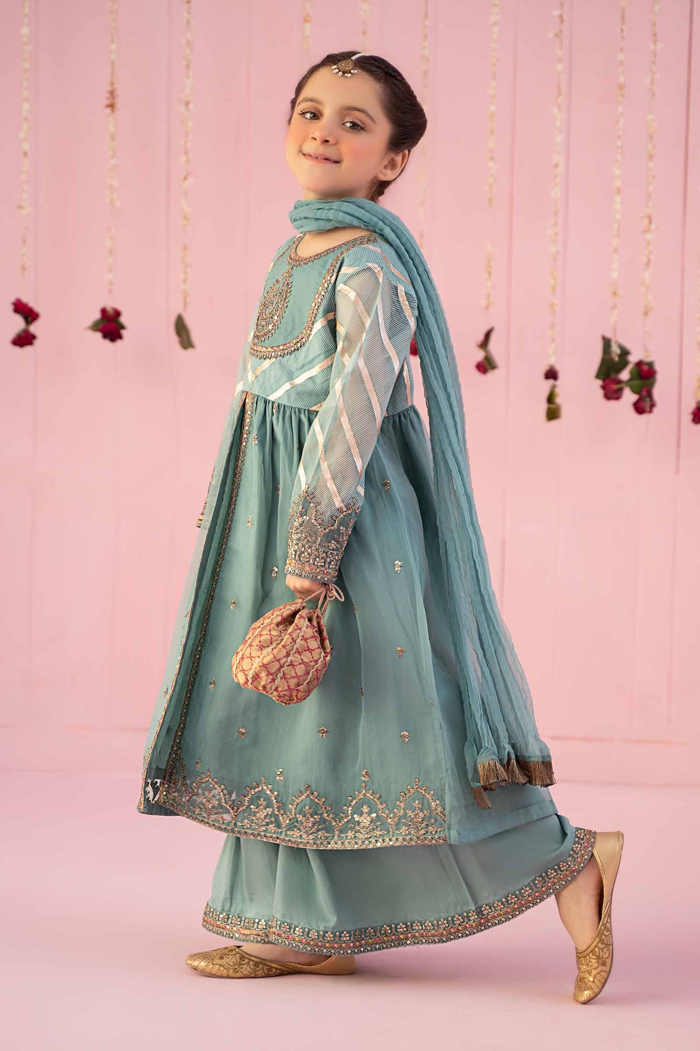 3 Piece Embroidered Organza Suit