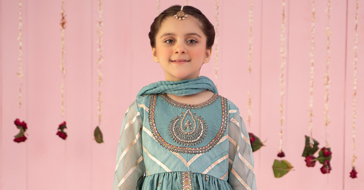 3 Piece Embroidered Organza Suit