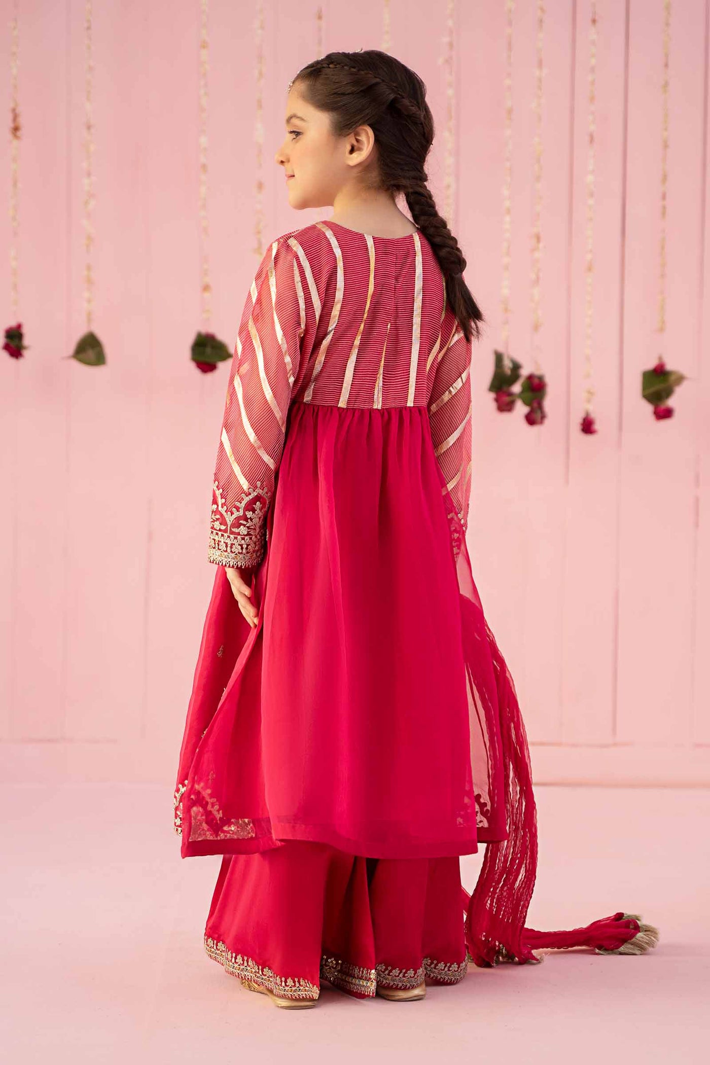 3 PIECE EMBROIDERED ORGANZA SUIT | MKS-EF24-27