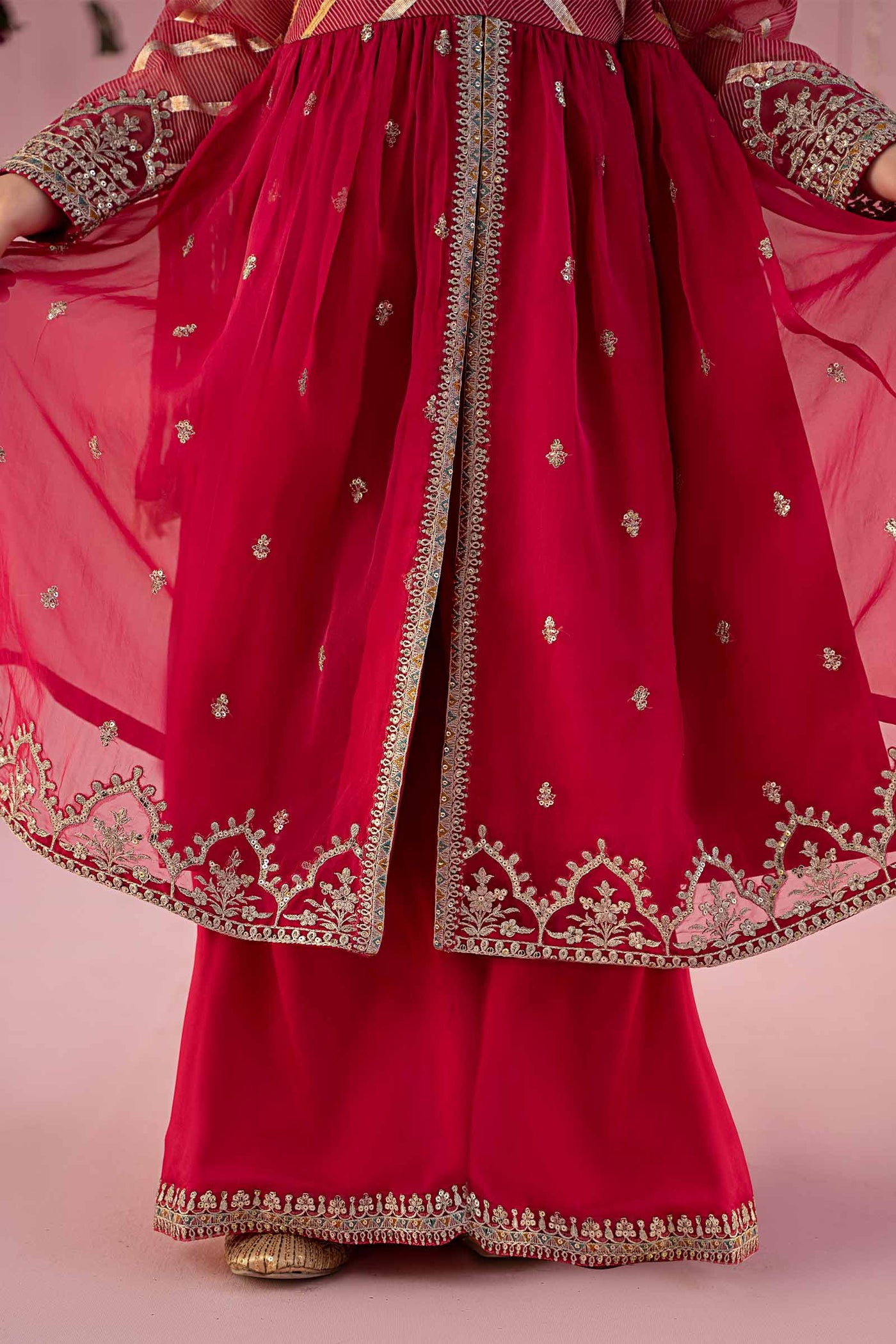 3 PIECE EMBROIDERED ORGANZA SUIT | MKS-EF24-27