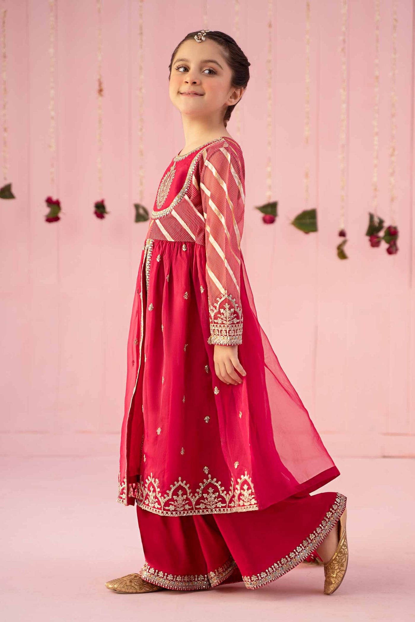 3 PIECE EMBROIDERED ORGANZA SUIT | MKS-EF24-27