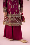 3 Piece Embroidered Raw Silk Suit