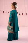 3 Piece Embroidered Raw Silk Suit