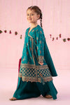 3 Piece Embroidered Raw Silk Suit