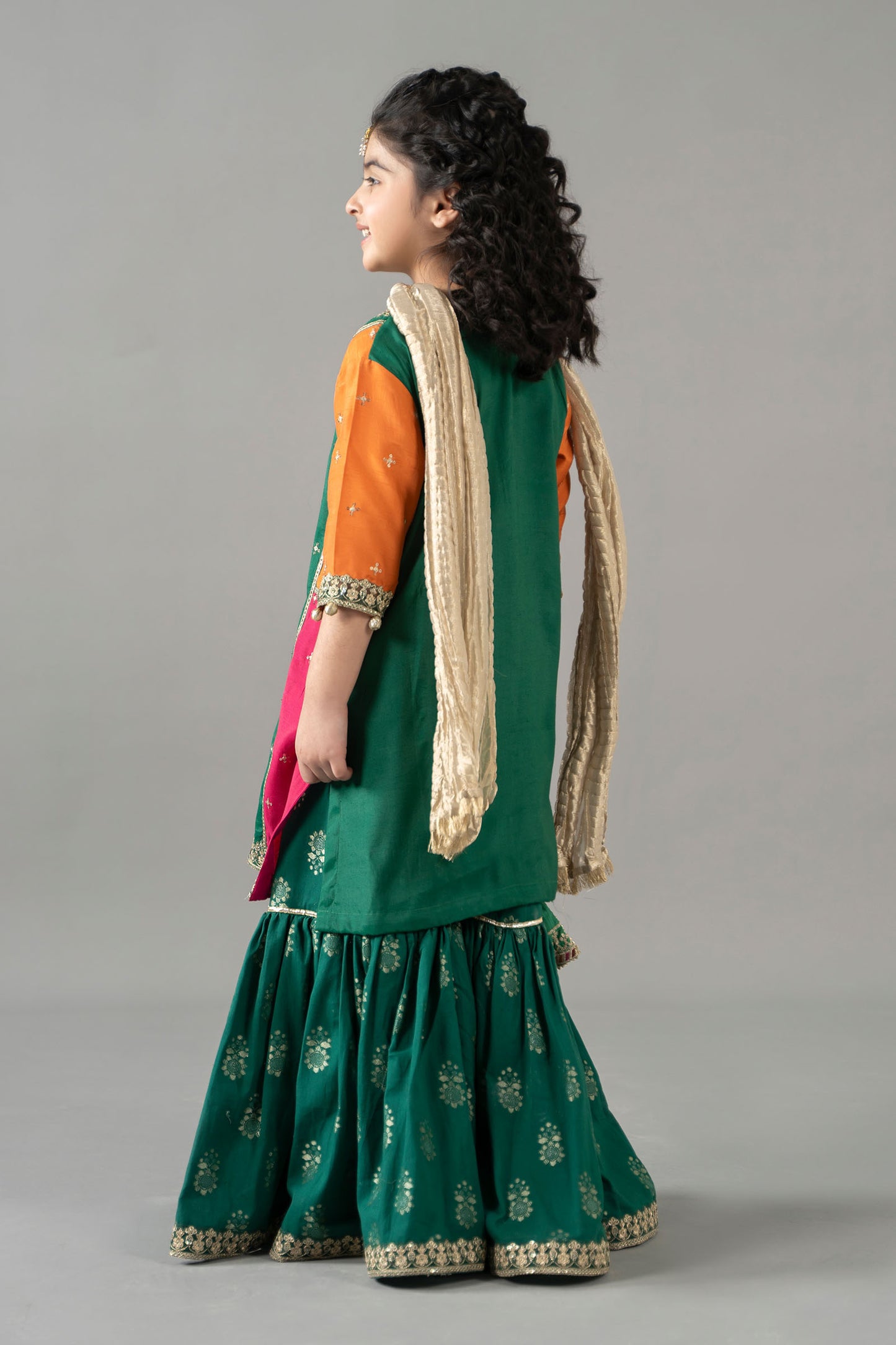 3 Piece Embroidered Raw Silk Suit