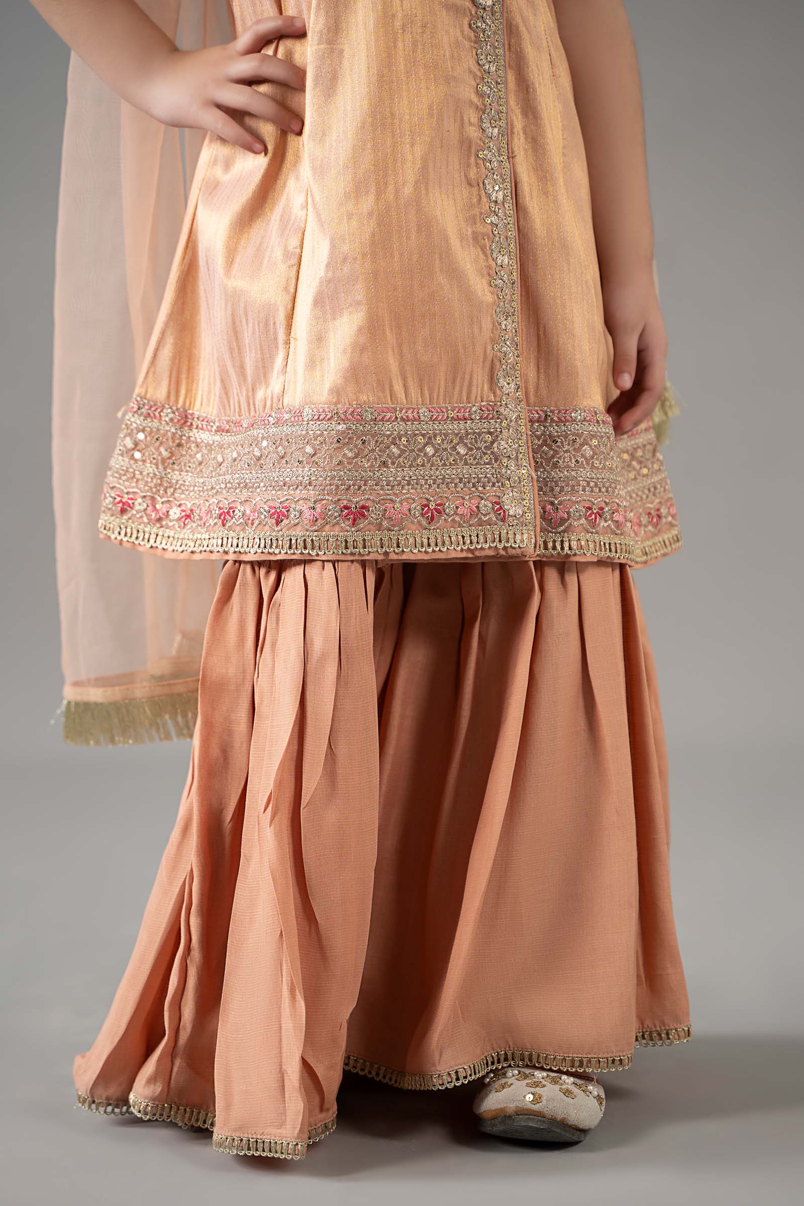 3 Piece Embroidered Cotton Staple Zari Suit