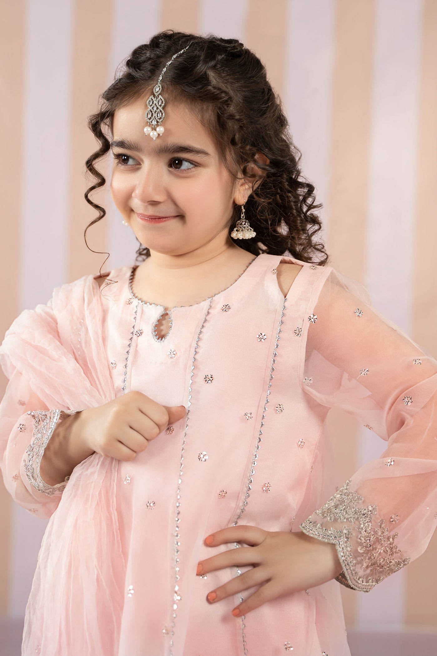 3 Piece Embroidered Organza Suit