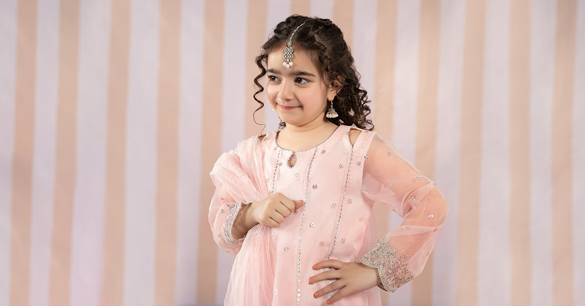 3 Piece Embroidered Organza Suit