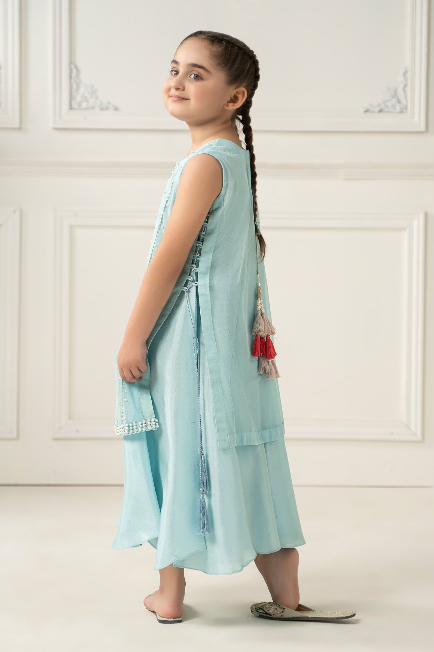 2 Piece Embroidered Polyester Net Suit