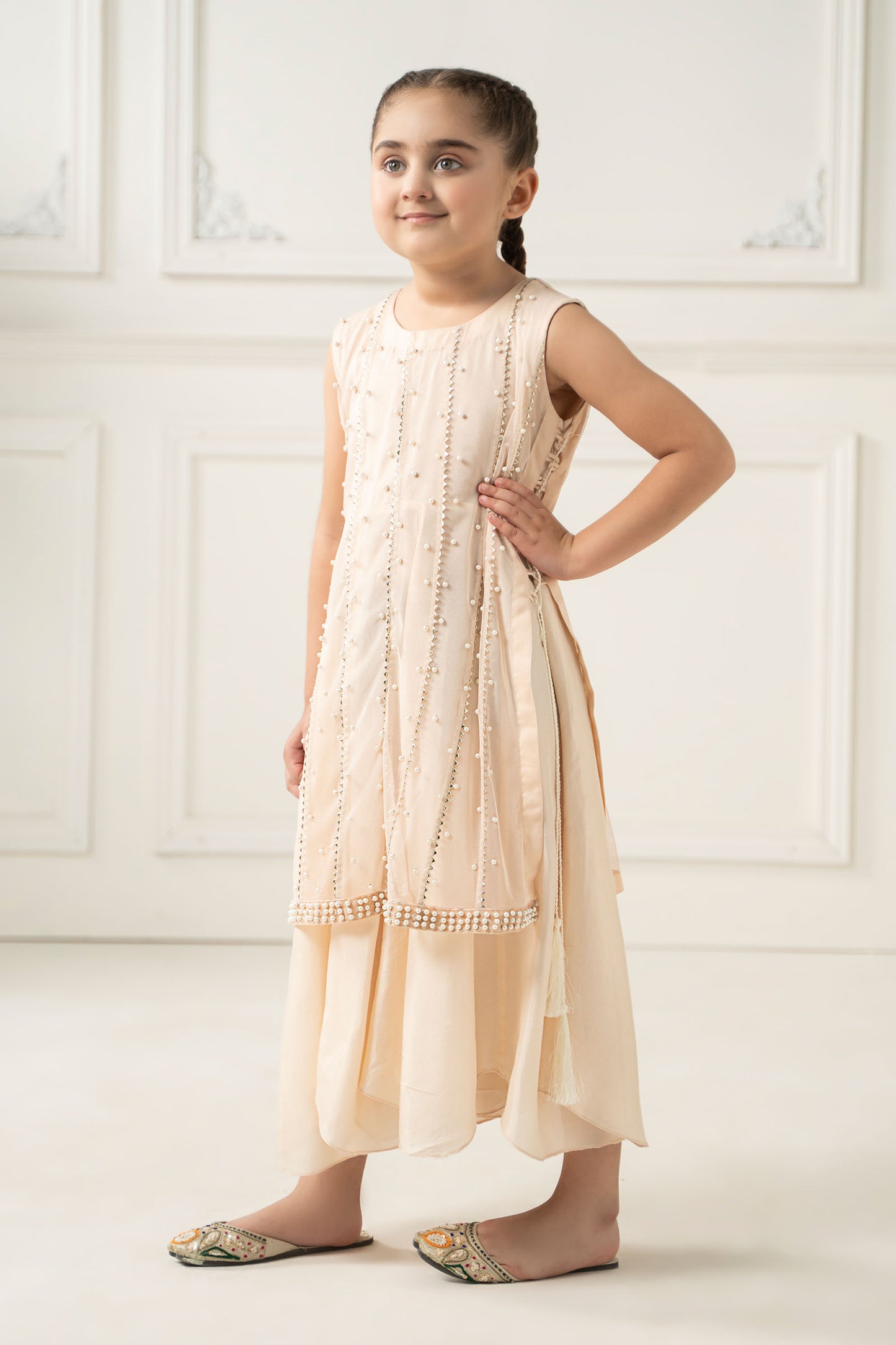 2 Piece Embroidered Polyester Net Suit