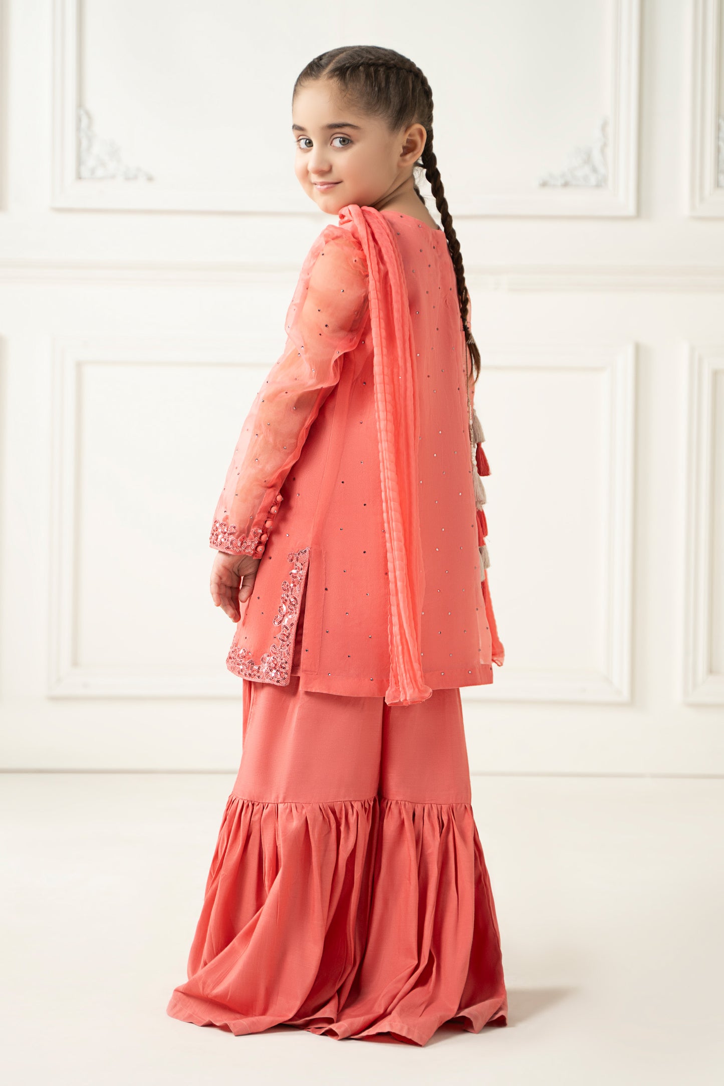 3 Piece Dyed Organza Suit