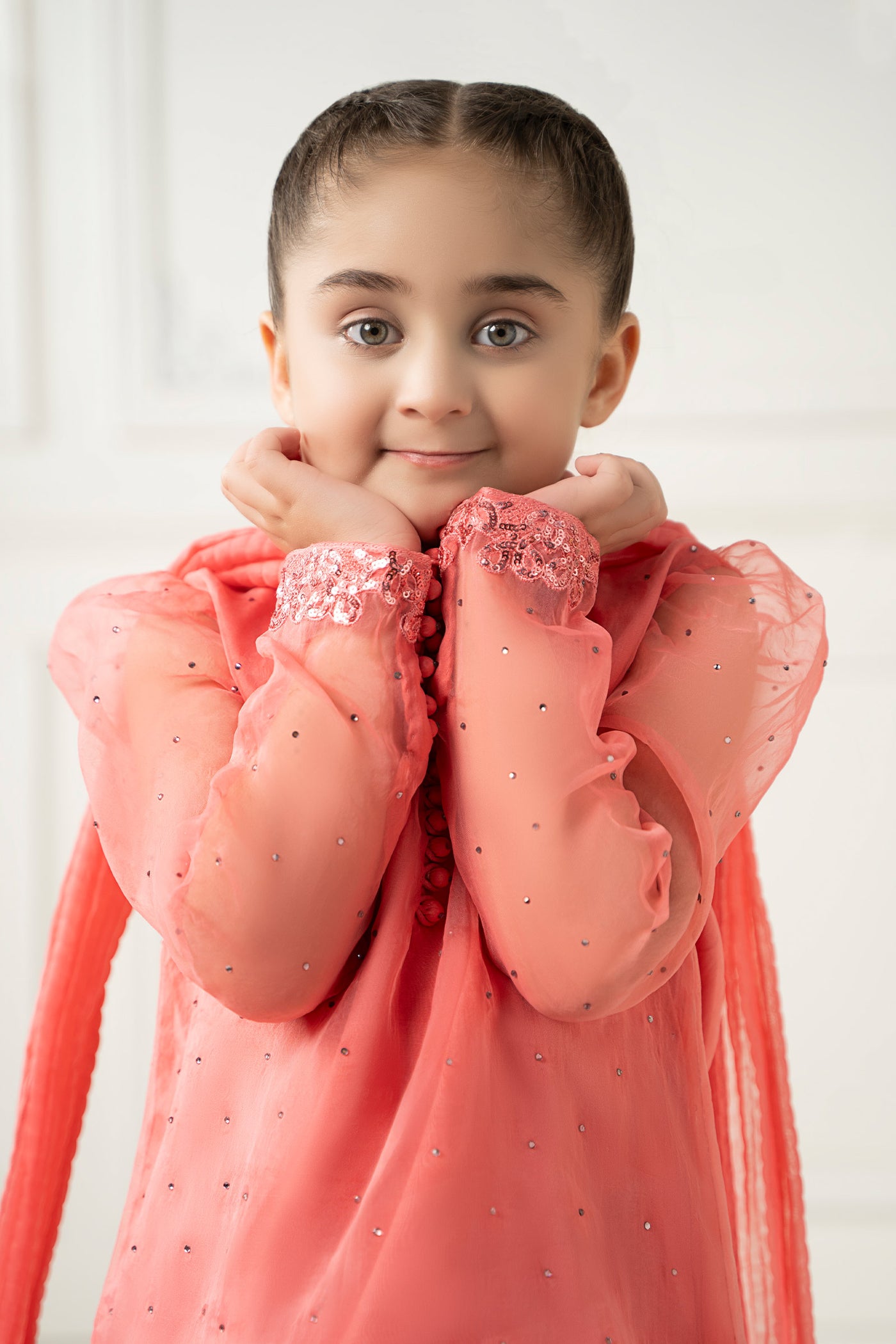 3 Piece Dyed Organza Suit