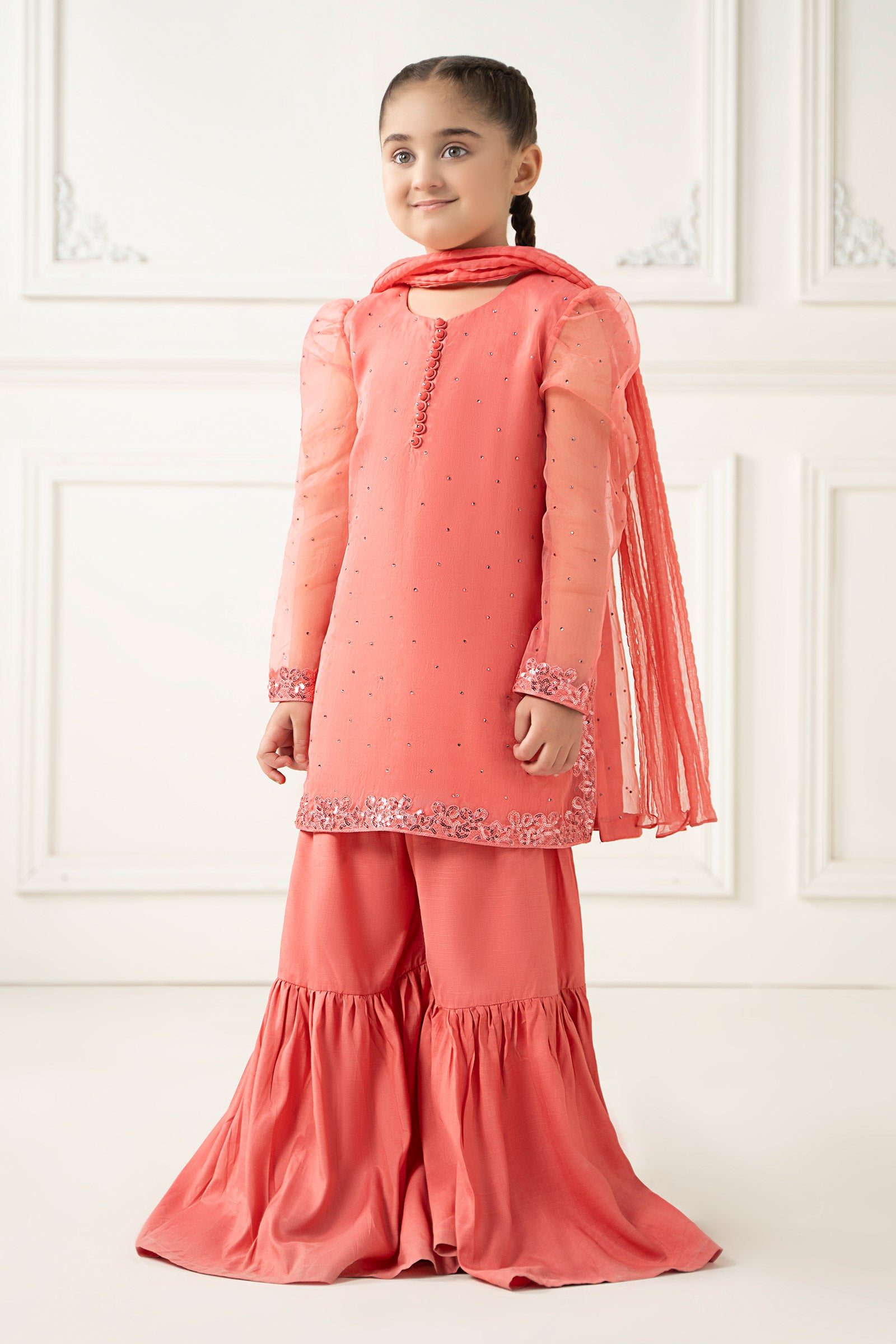 3 Piece Dyed Organza Suit