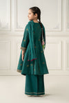 3 Piece Embroidered Polyester Net Suit