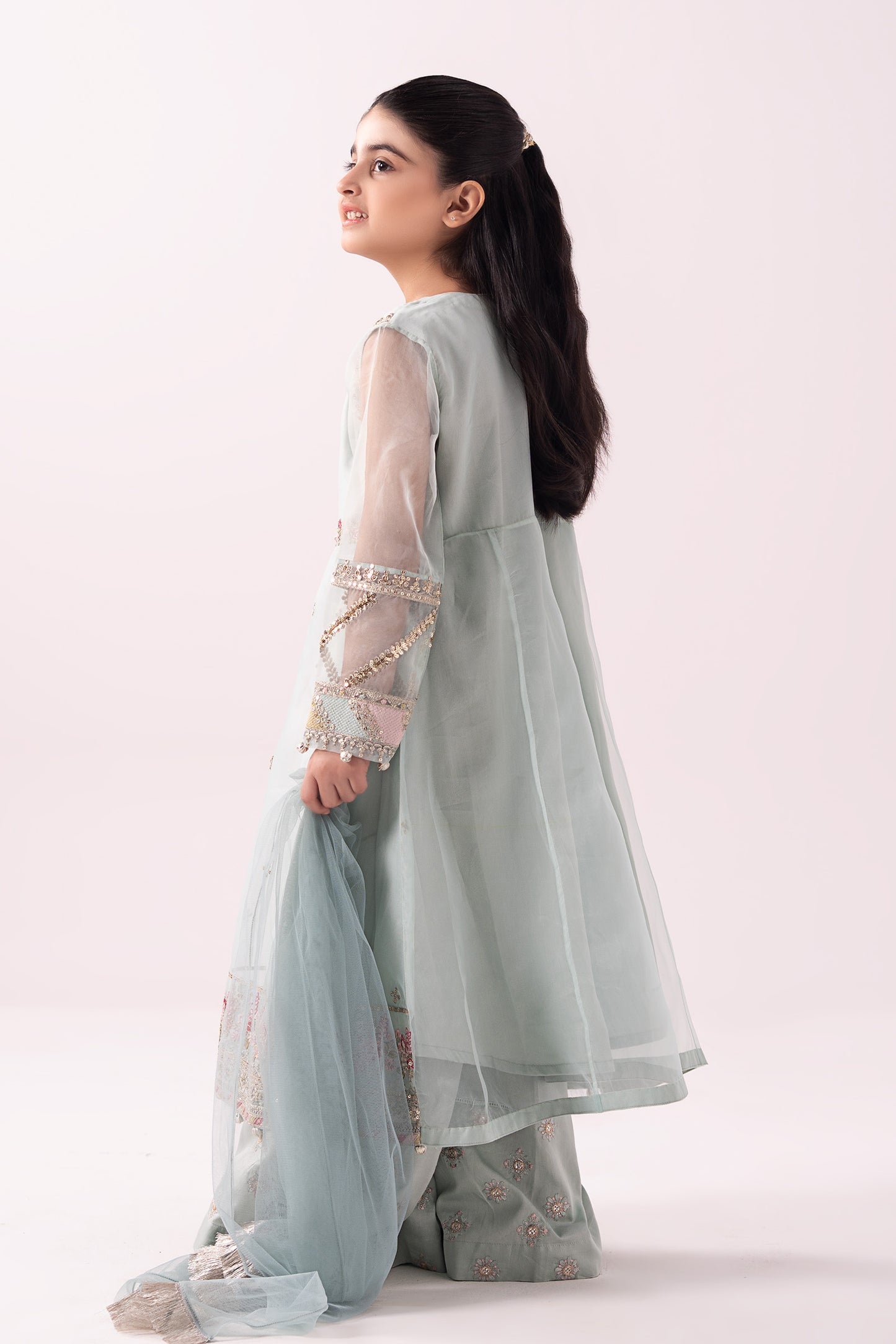 3 Piece Embroidered Organza Suit