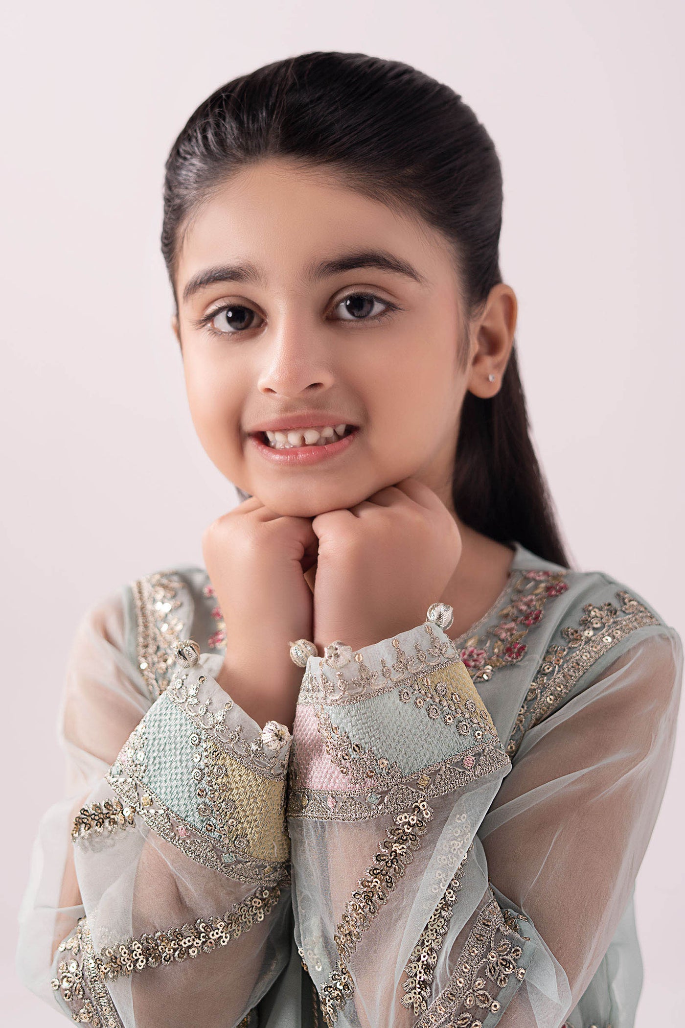 3 Piece Embroidered Organza Suit