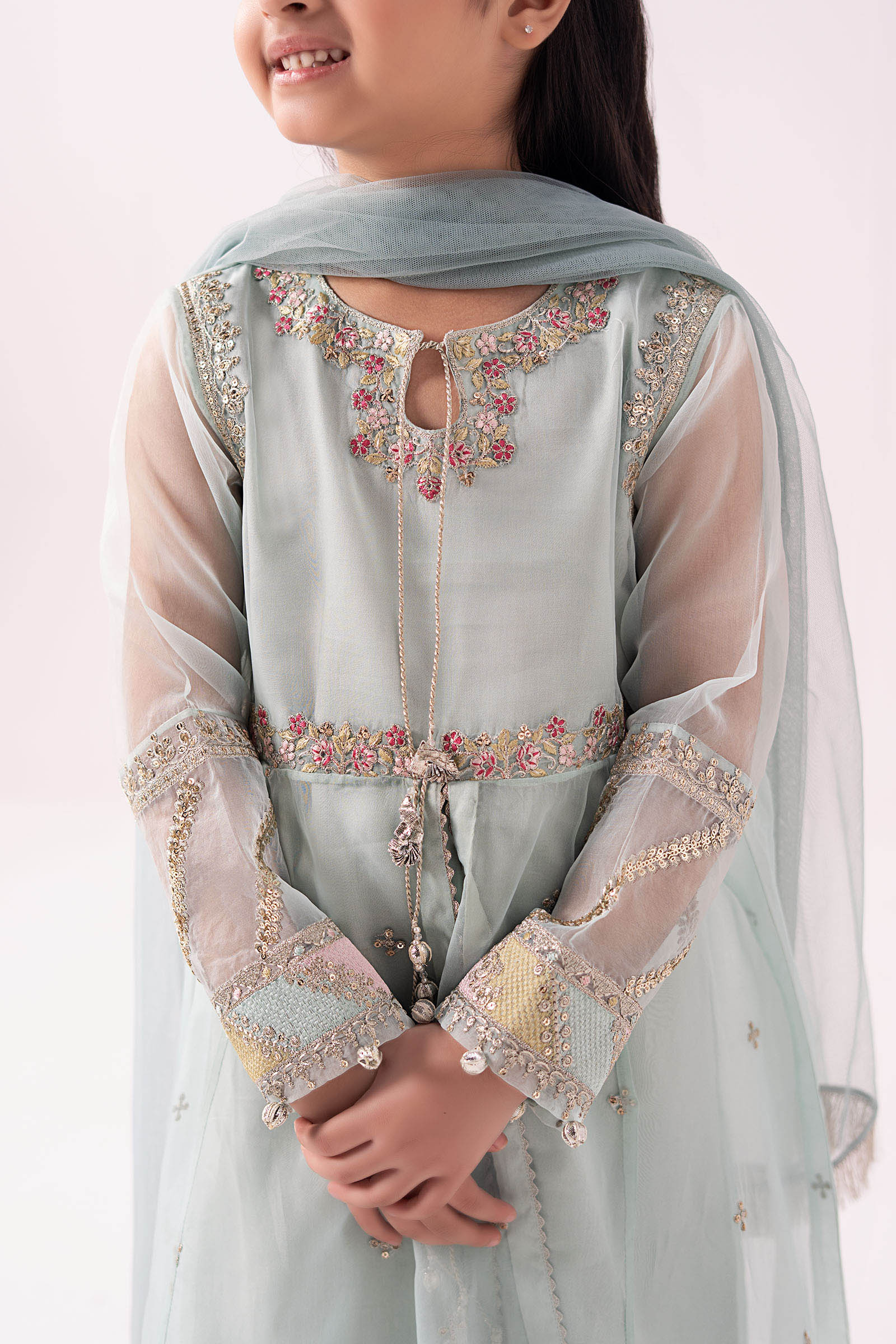 3 Piece Embroidered Organza Suit