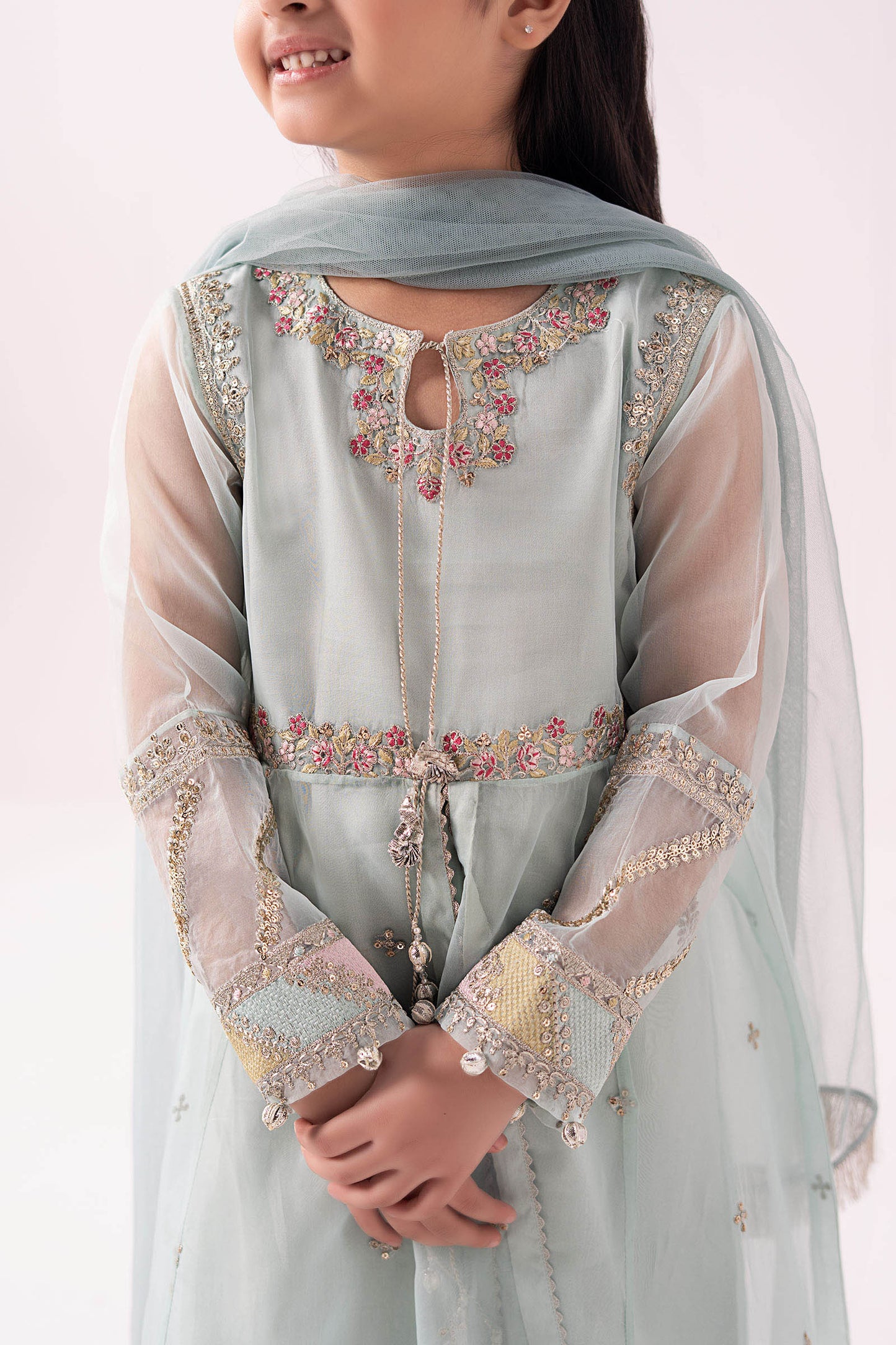 3 Piece Embroidered Organza Suit