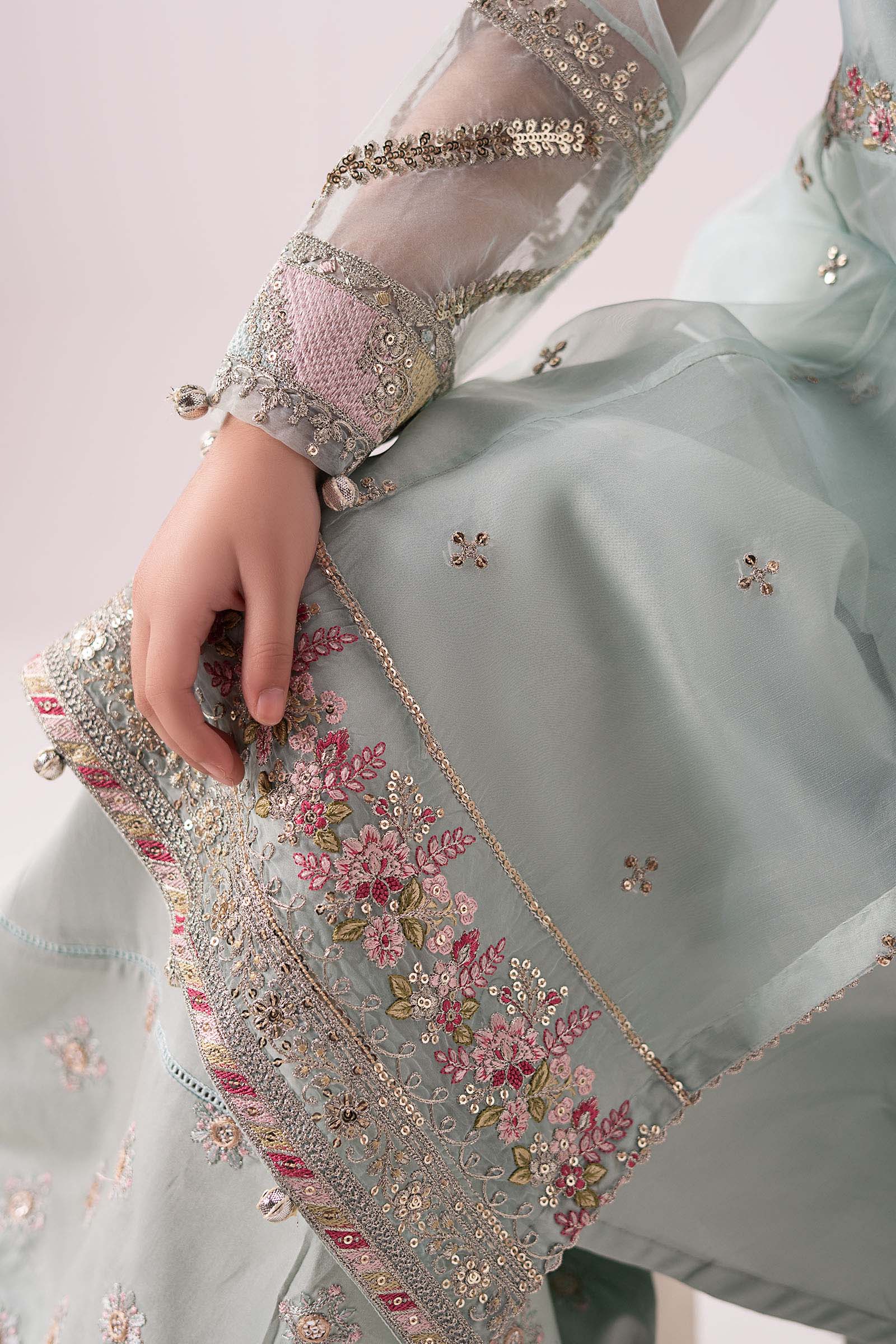 3 Piece Embroidered Organza Suit