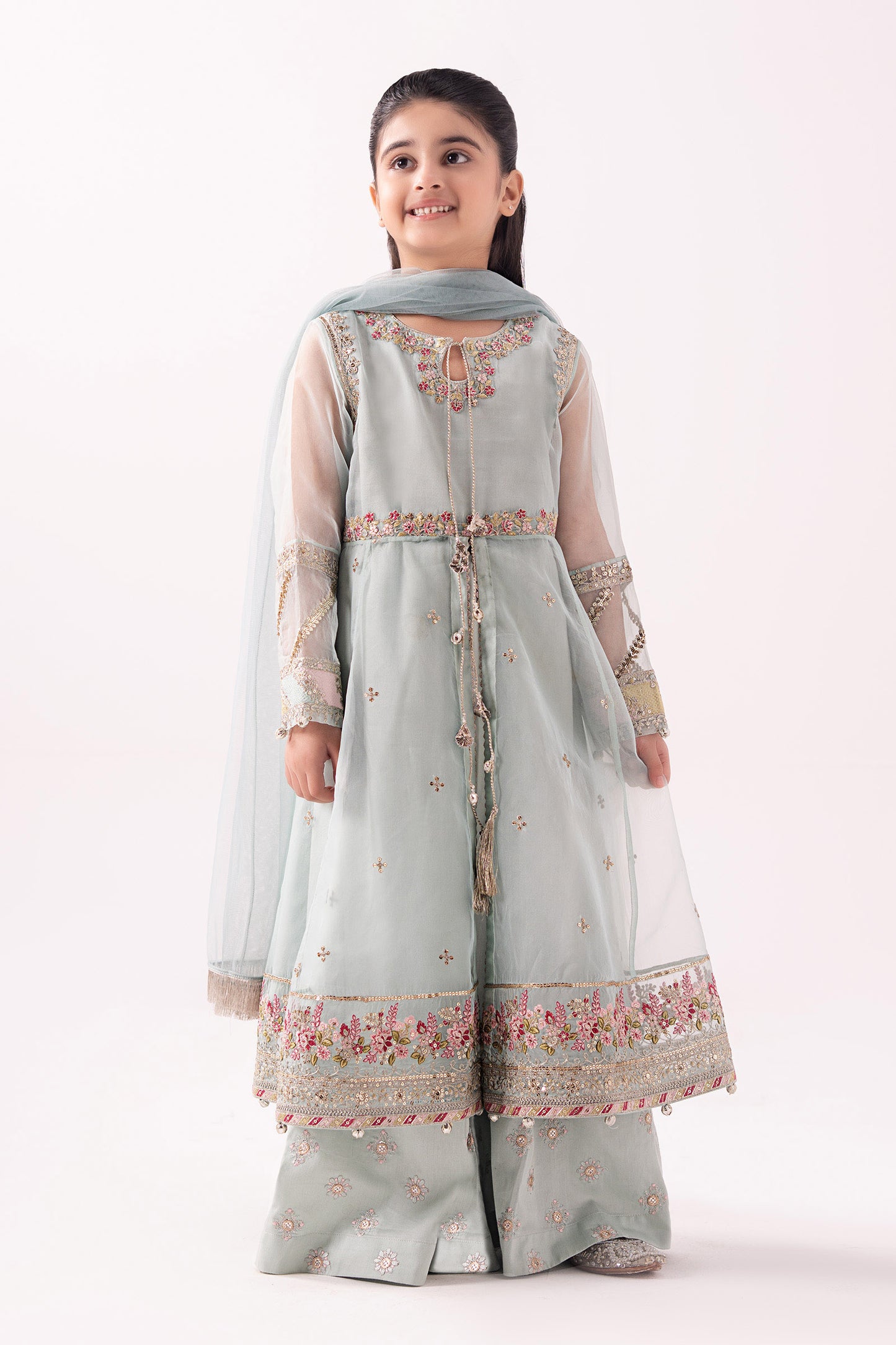 3 Piece Embroidered Organza Suit