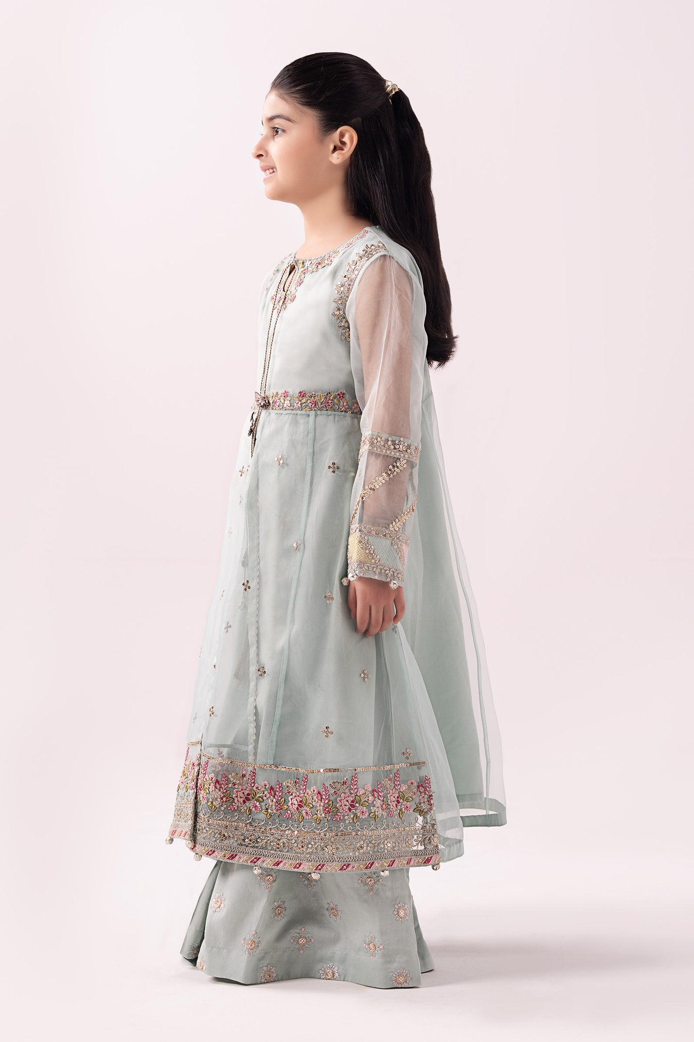 3 Piece Embroidered Organza Suit