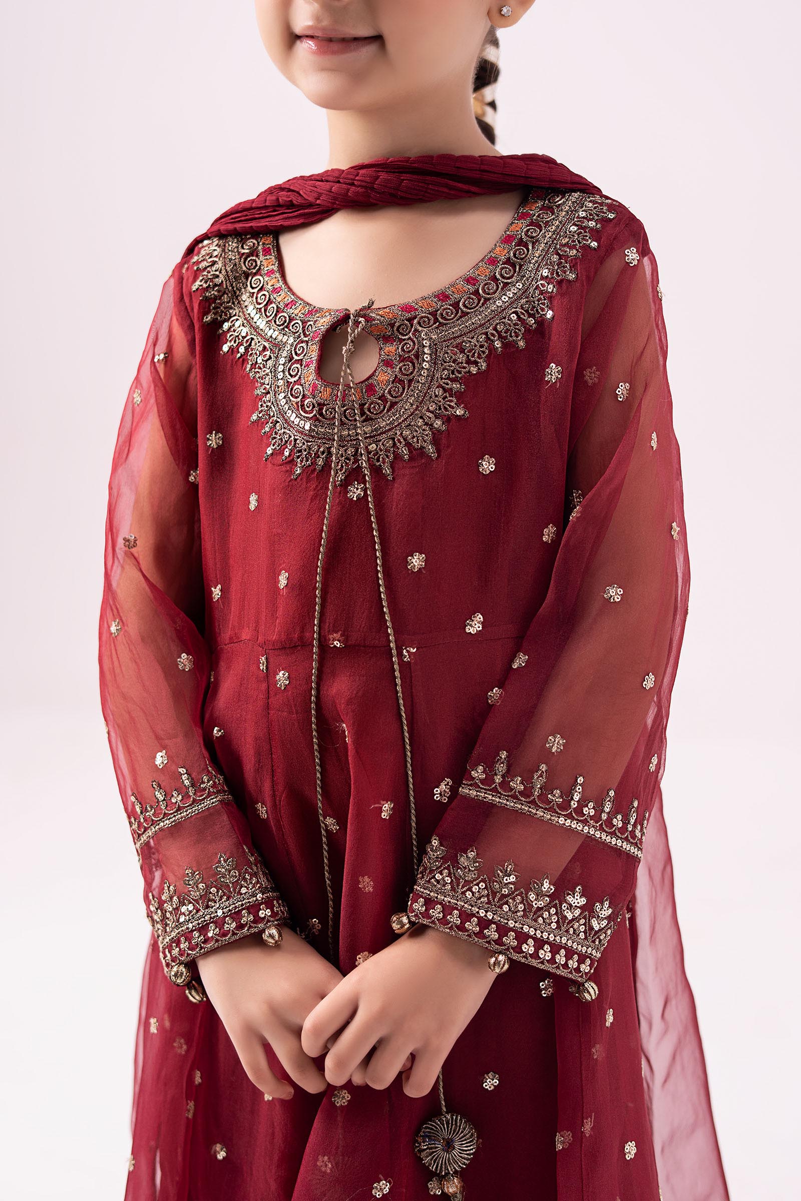 3 Piece Embroidered Organza Suit