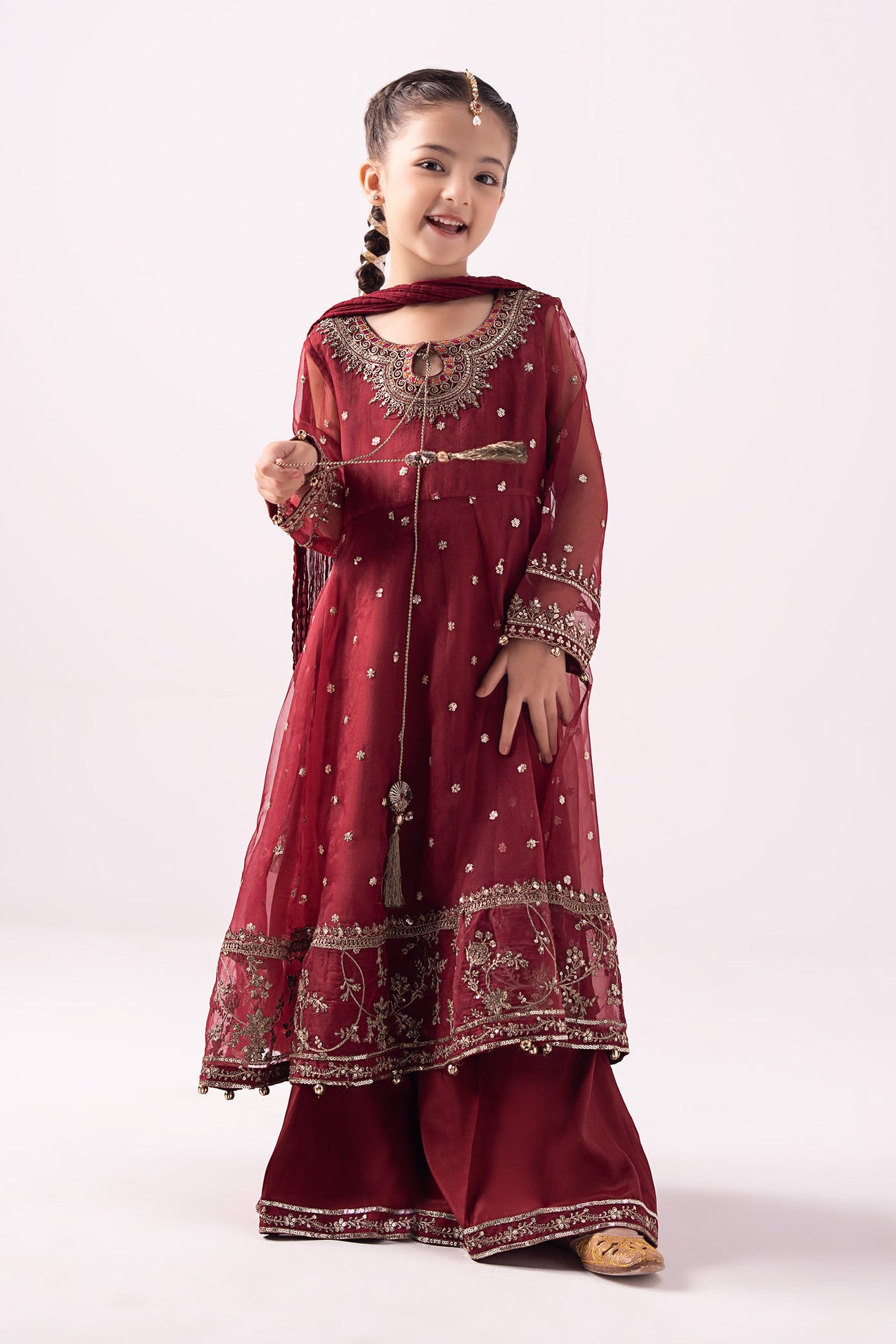 3 Piece Embroidered Organza Suit