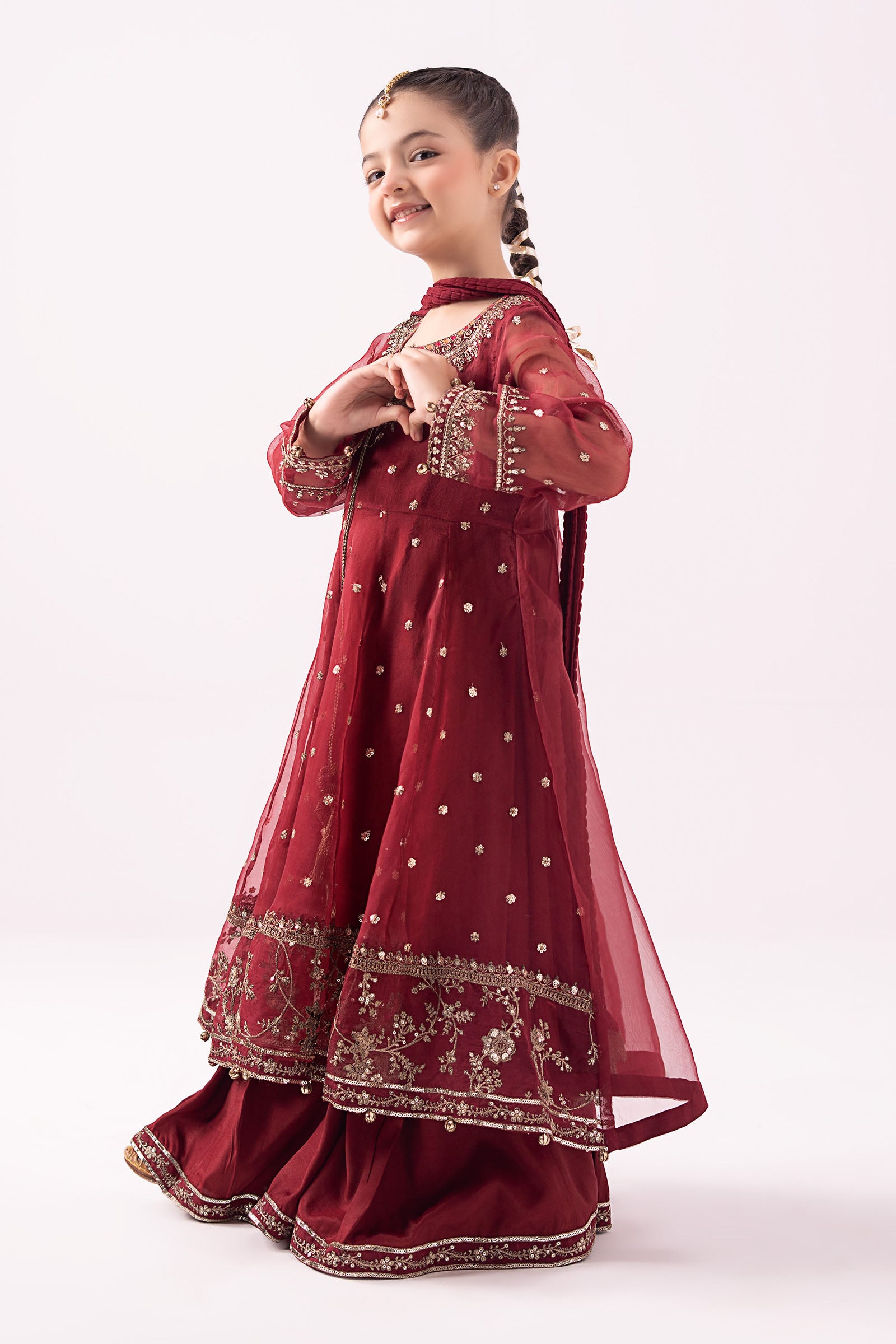 3 Piece Embroidered Organza Suit