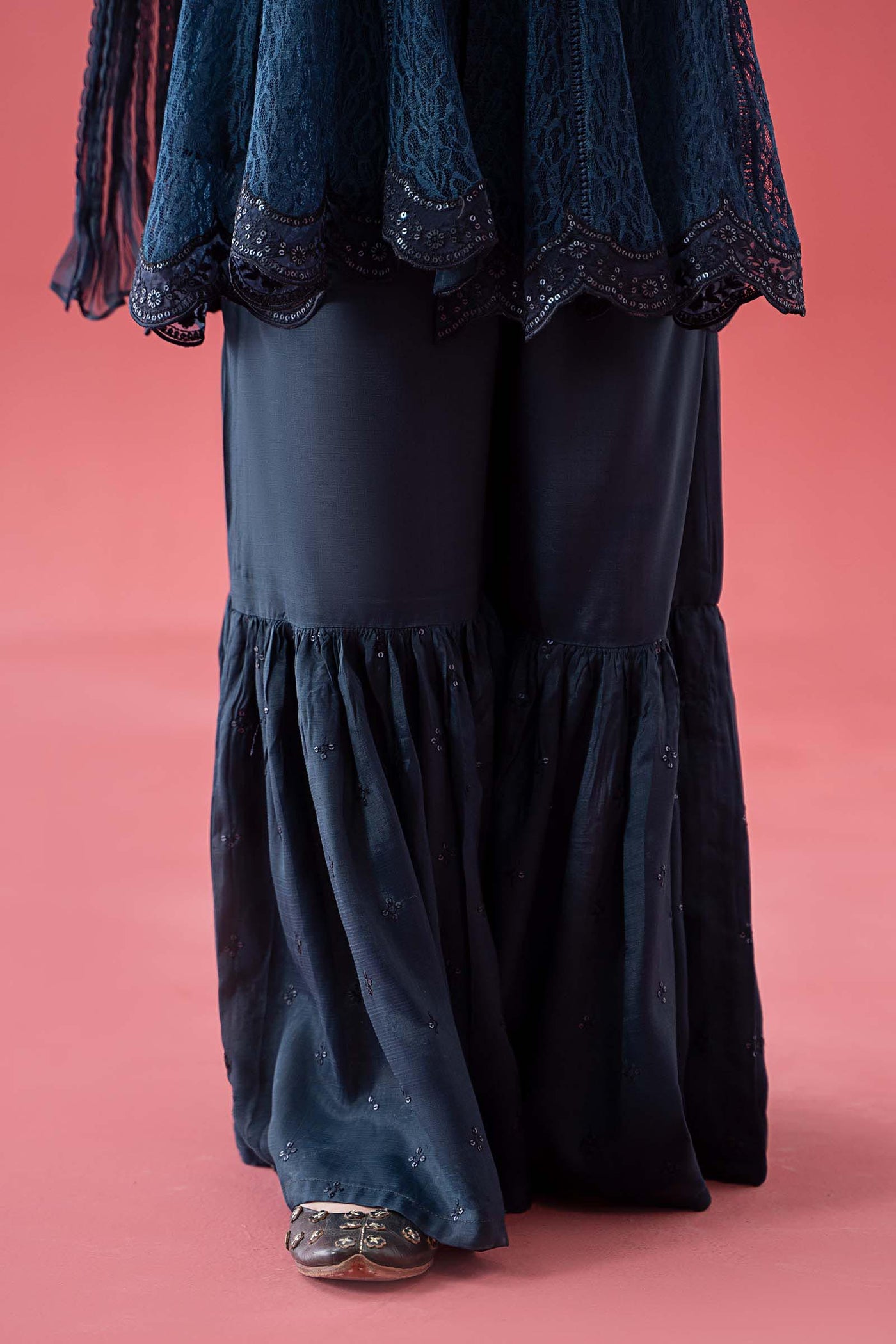 3 Piece Embroidered Chantelle Suit | MKS-EA25-45
