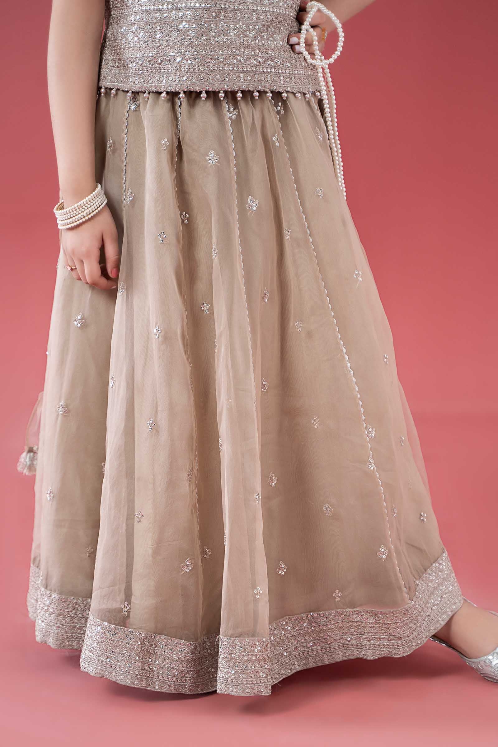 3 Piece Embroidered Raw Silk Suit