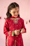 3 Piece Embroidered Raw Silk Suit