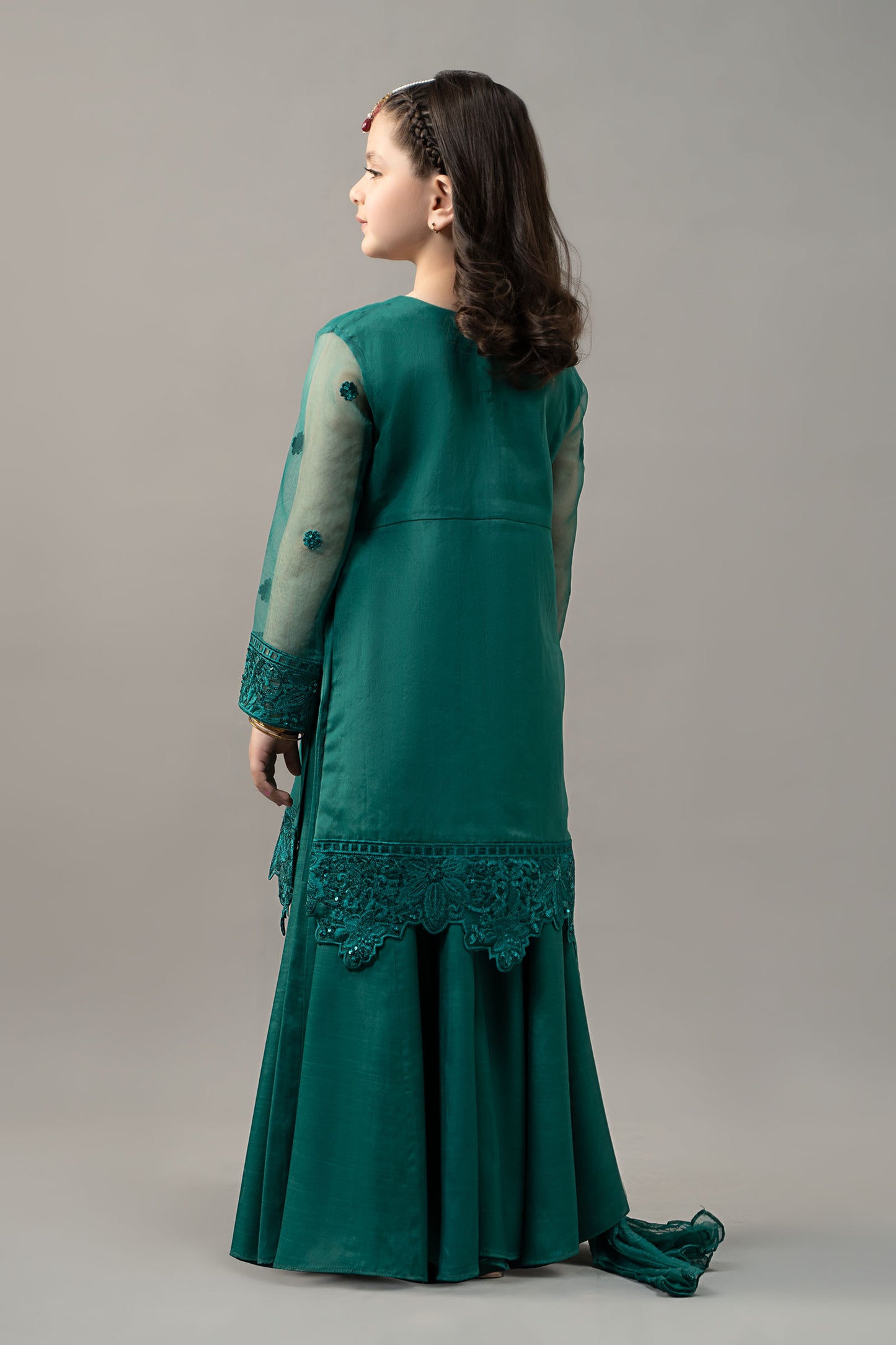 3 Piece Embroidered Organza Suit