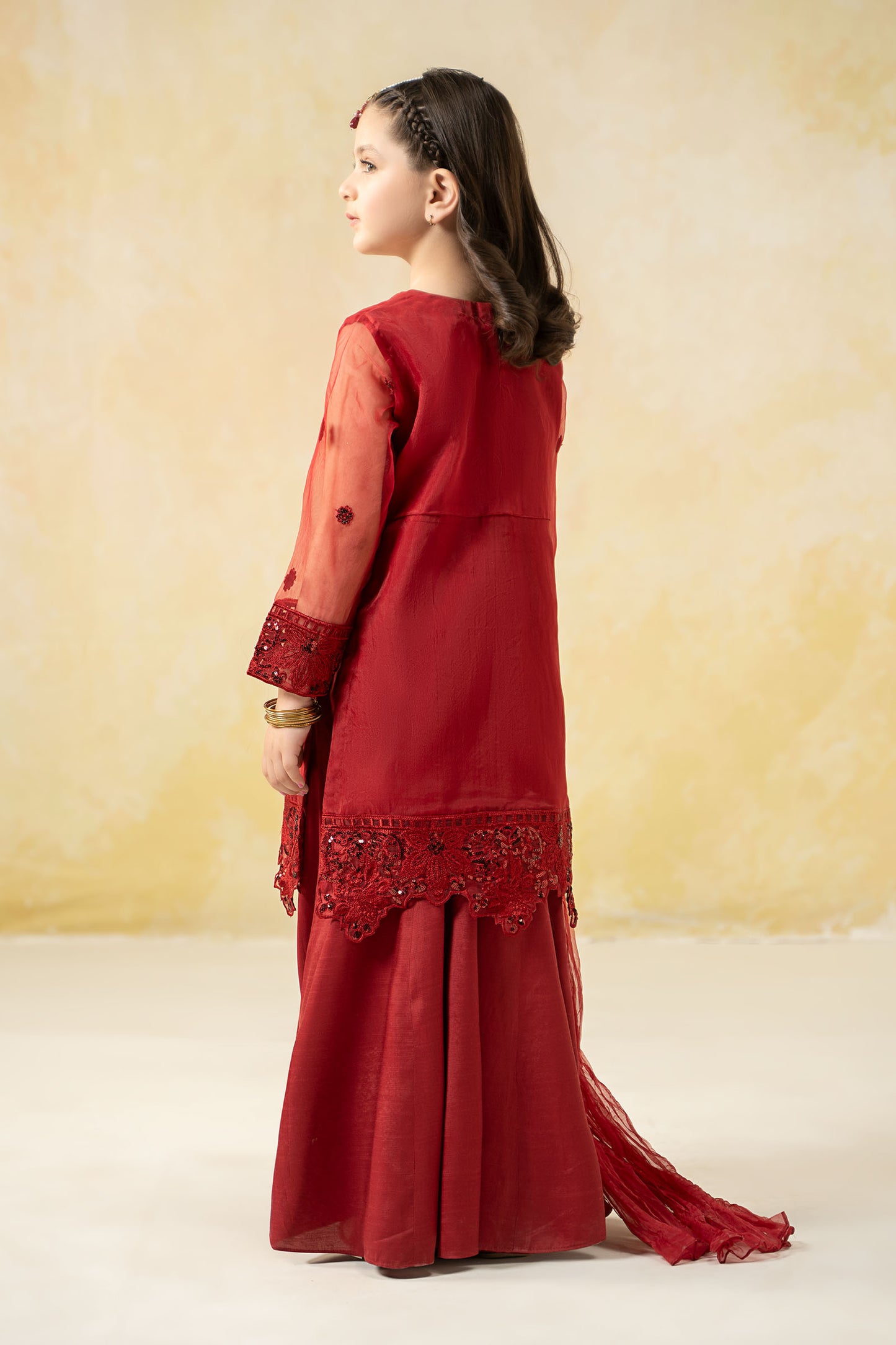 3 Piece Embroidered Organza Suit