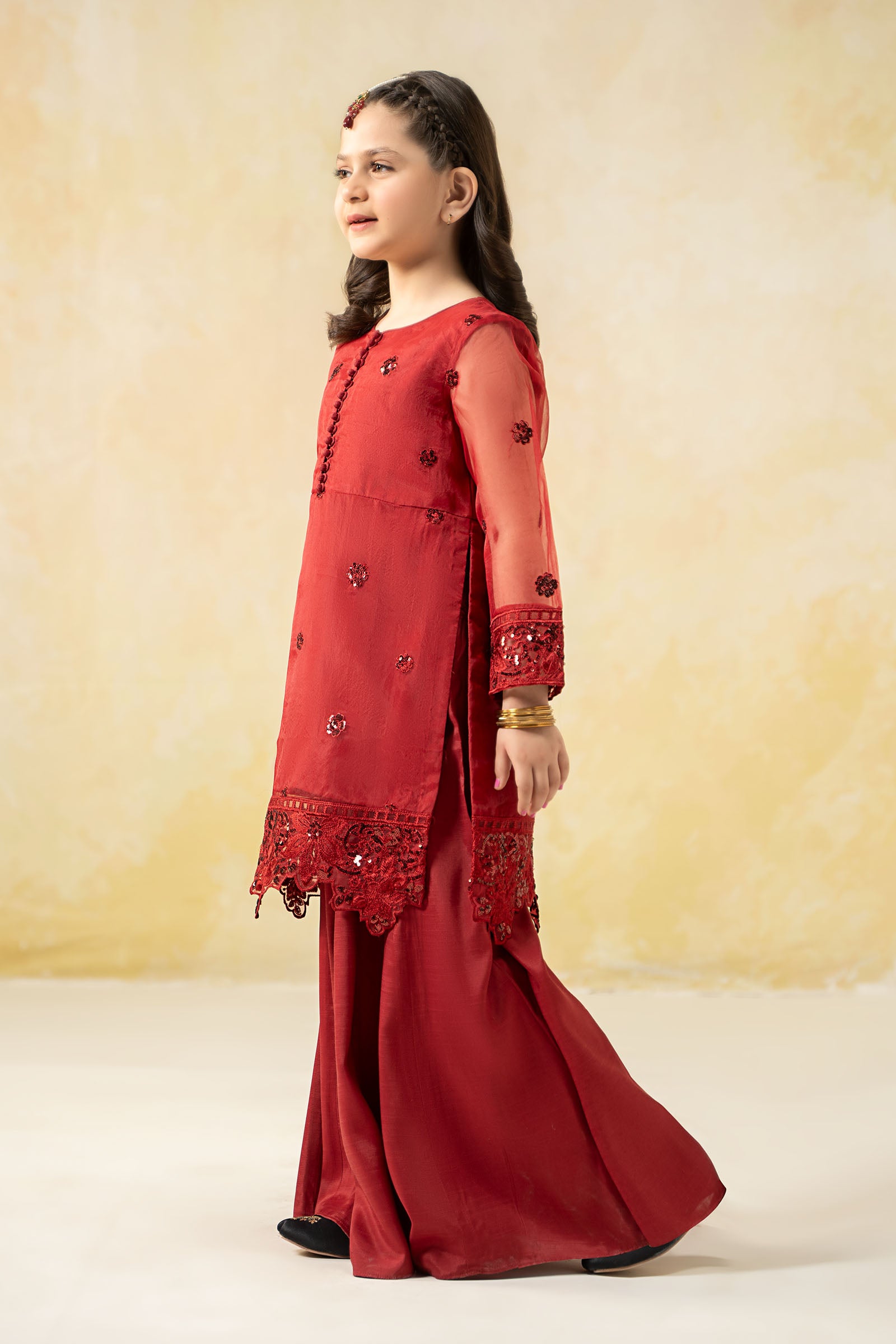 3 Piece Embroidered Organza Suit