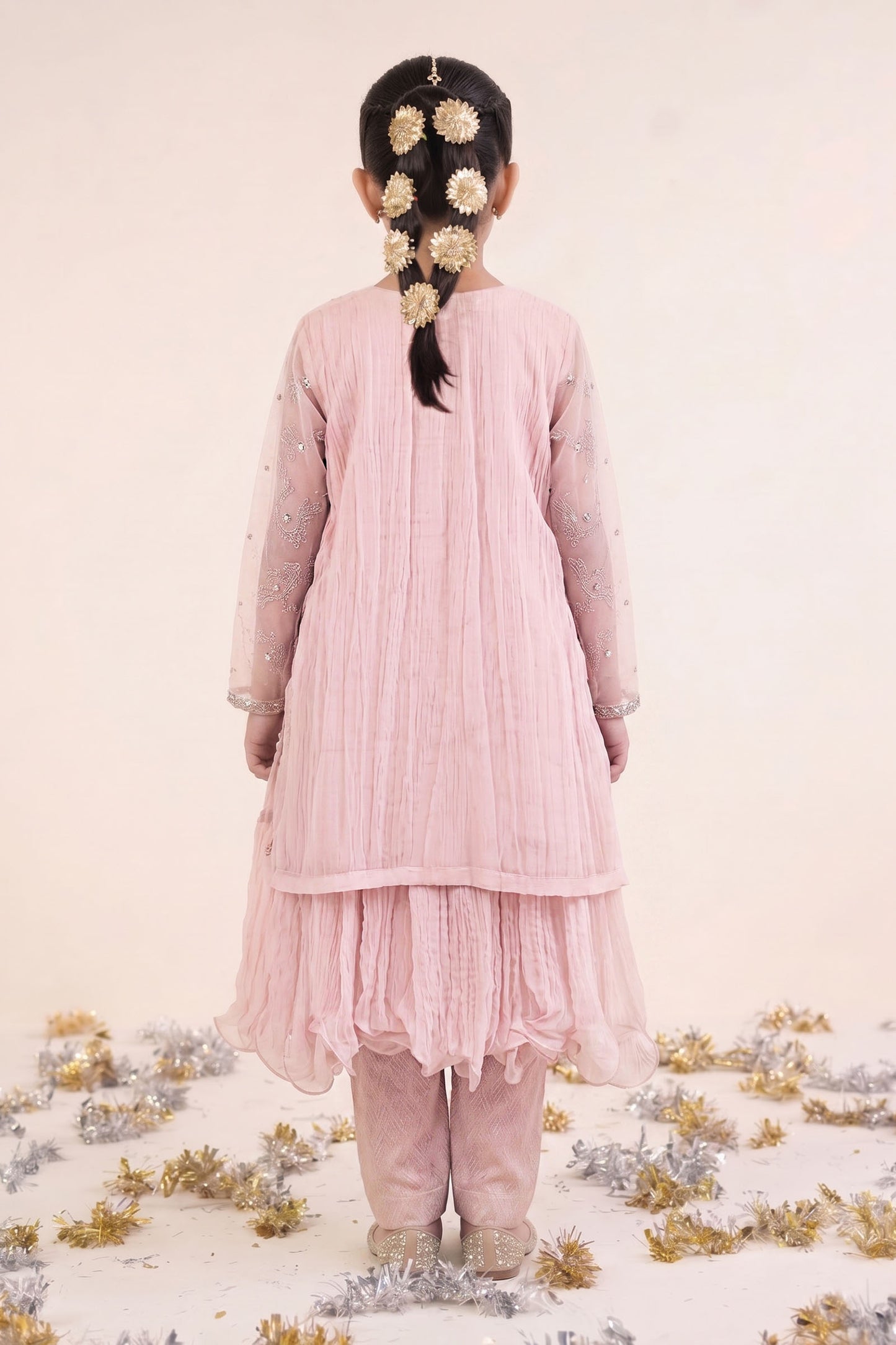 2 Piece Embroidered Organza Suit