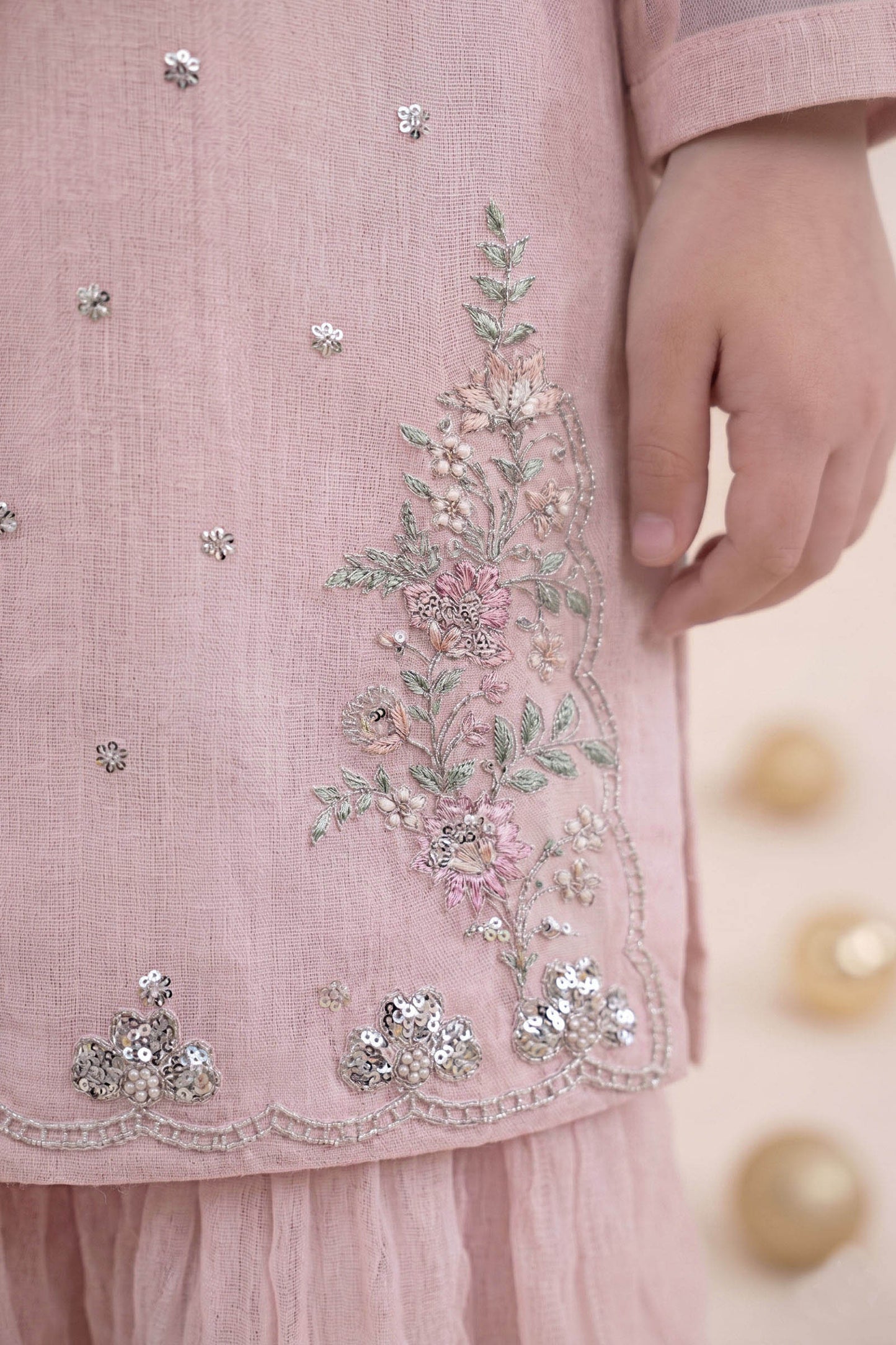2 Piece Embroidered Organza Suit