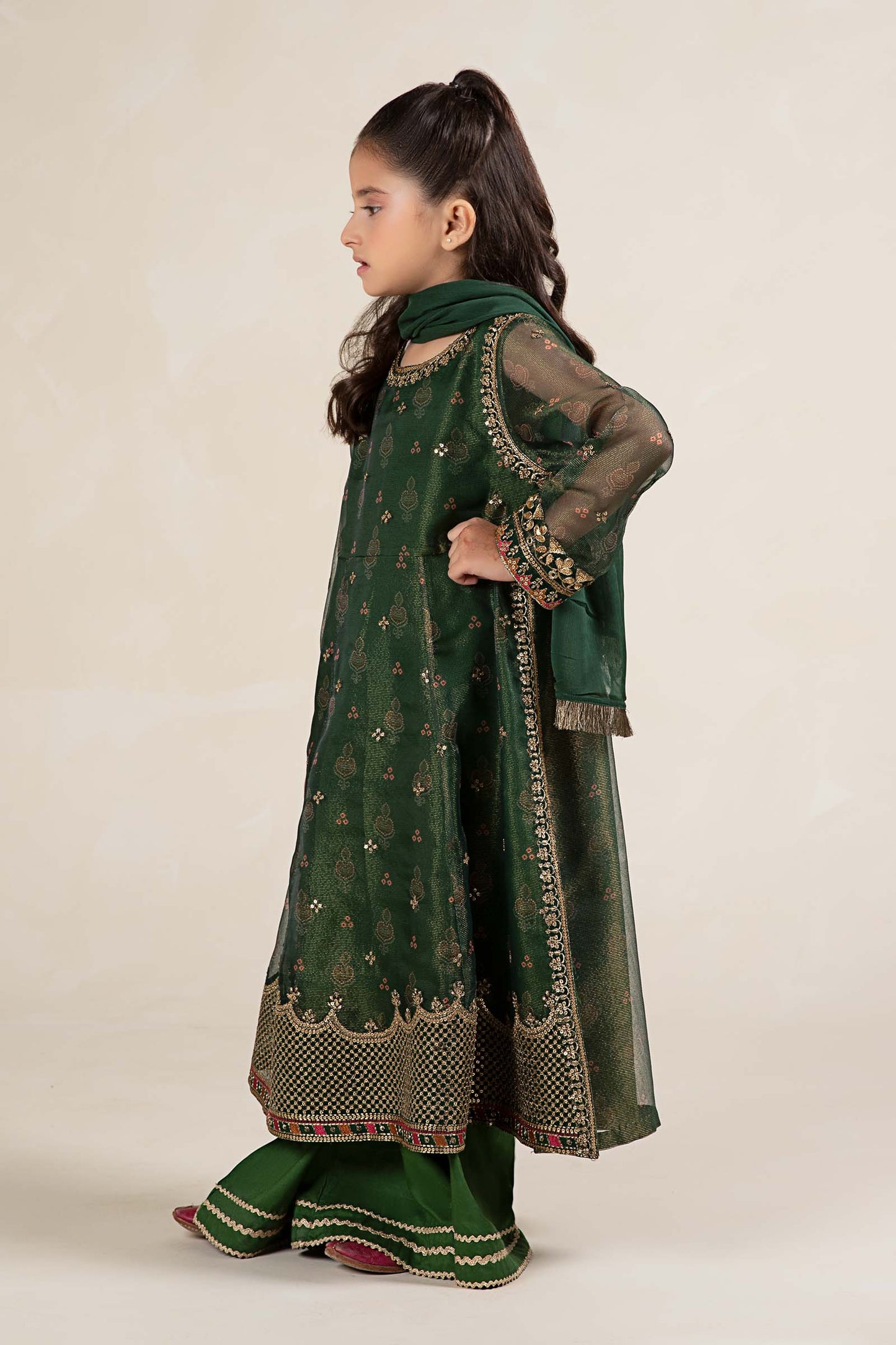 3 Piece Embroidered Cotton Net Suit