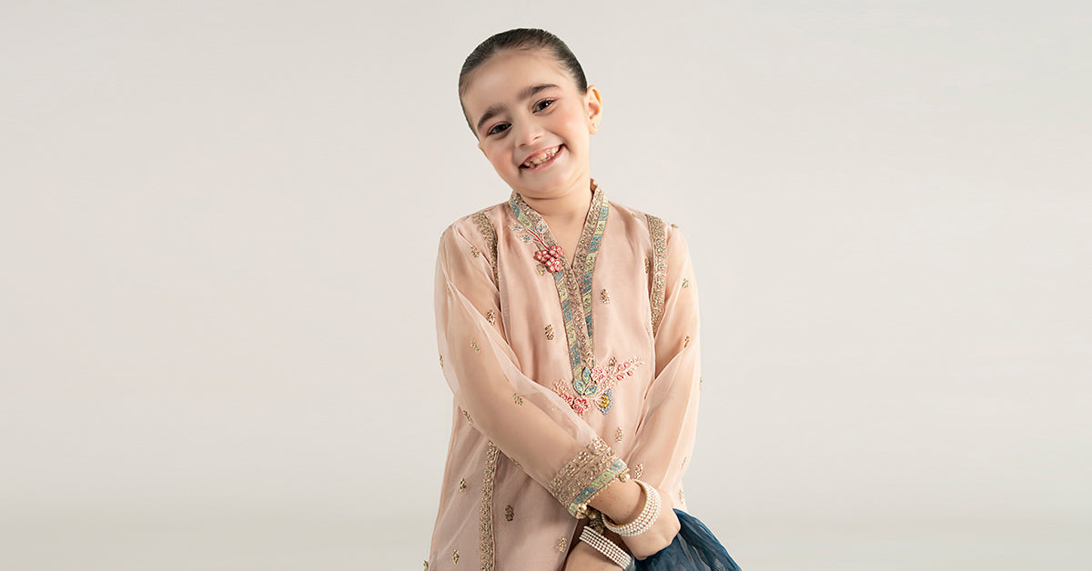 3 Piece Embroidered Poly Organza Suit